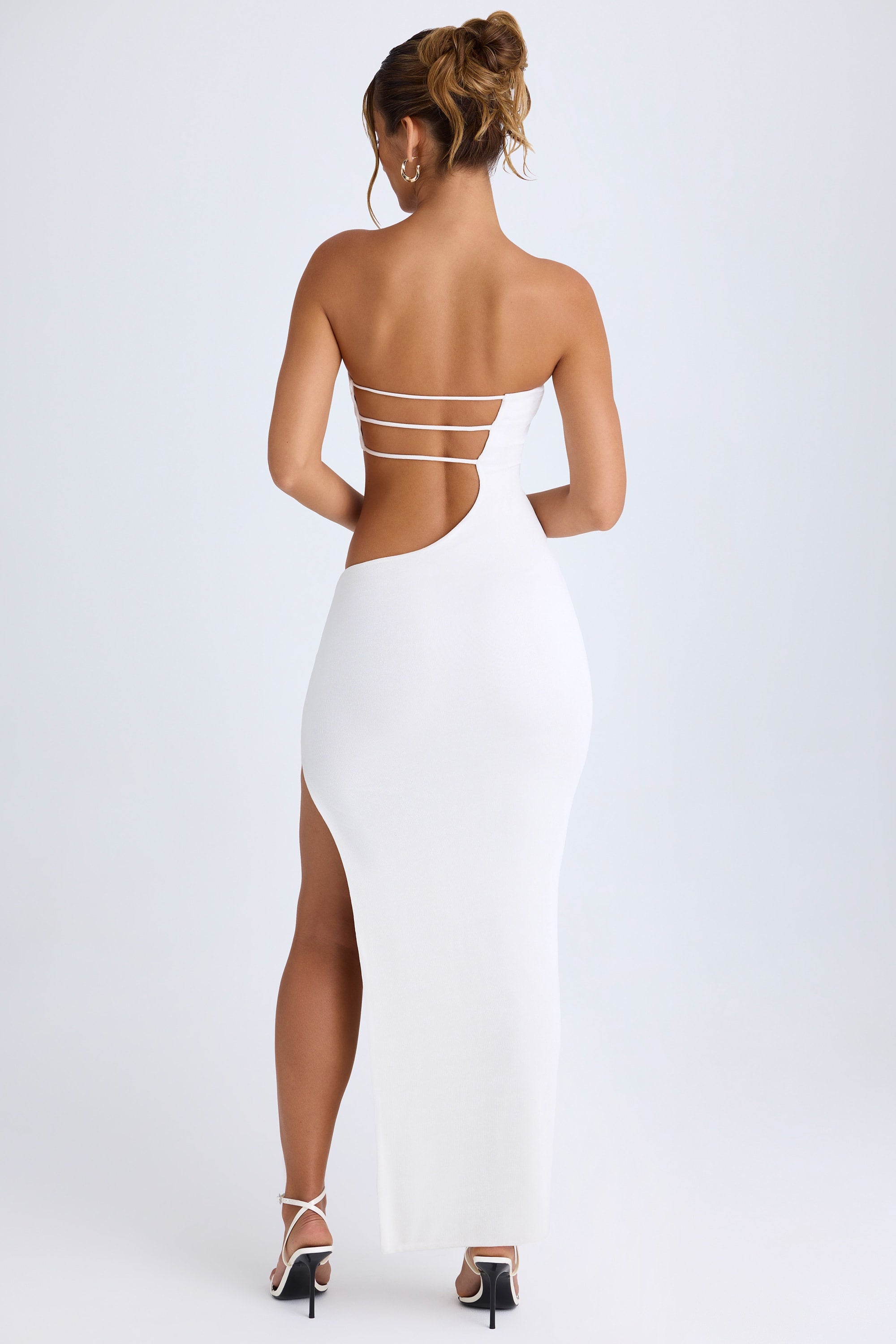 white scuba bandeau maxi dress self-portrait - White Bandeau Maxi Dress