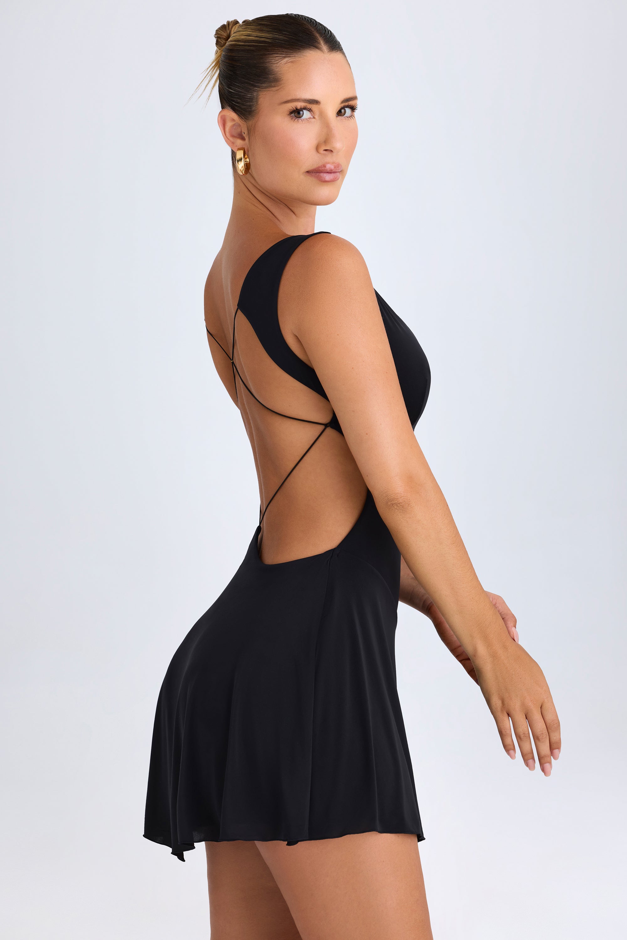 oh polly black cut out dress Oh Polly cut-out maxi dress in black