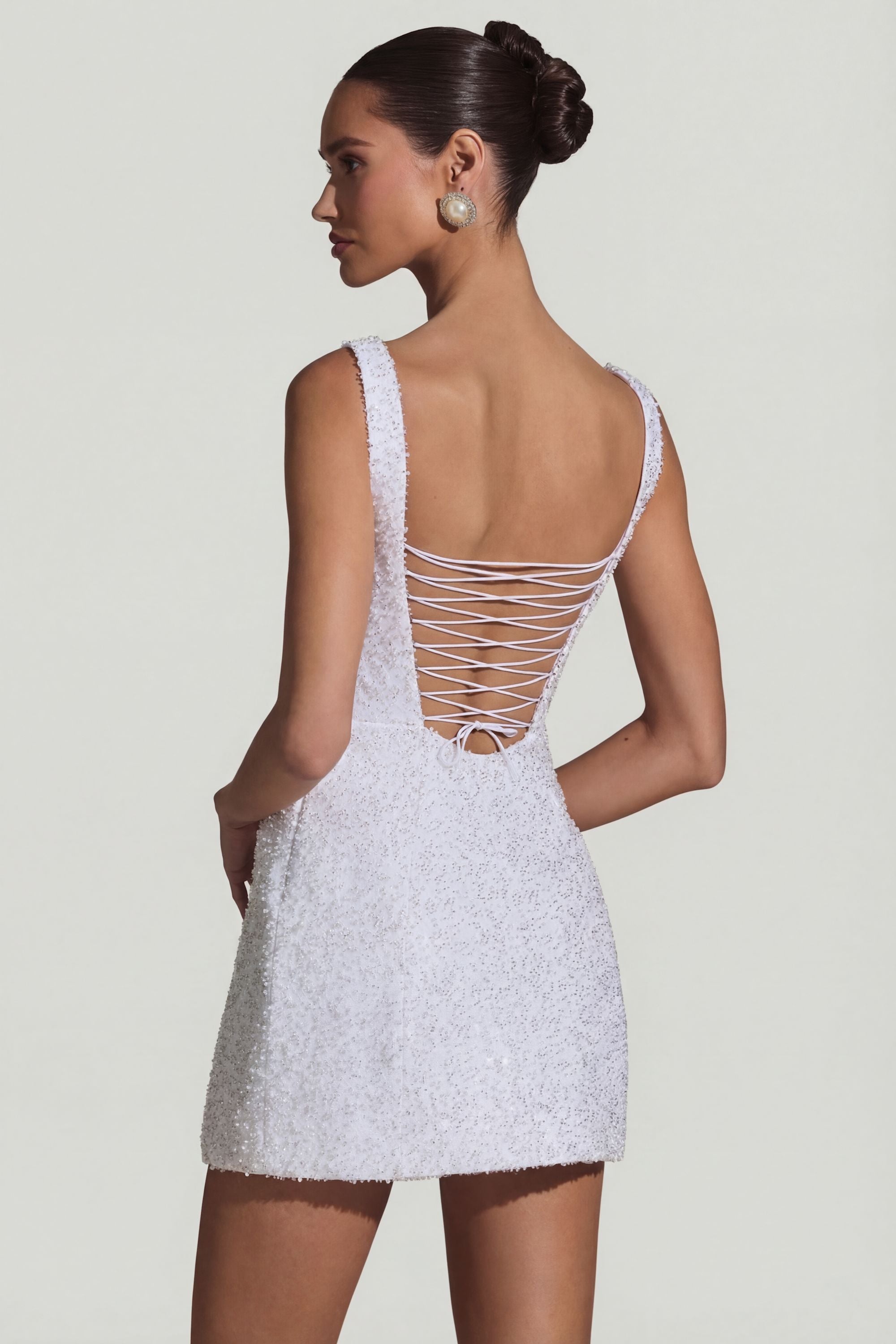 oh polly white dress short Nolan Short Sleeve Mini Dress White
