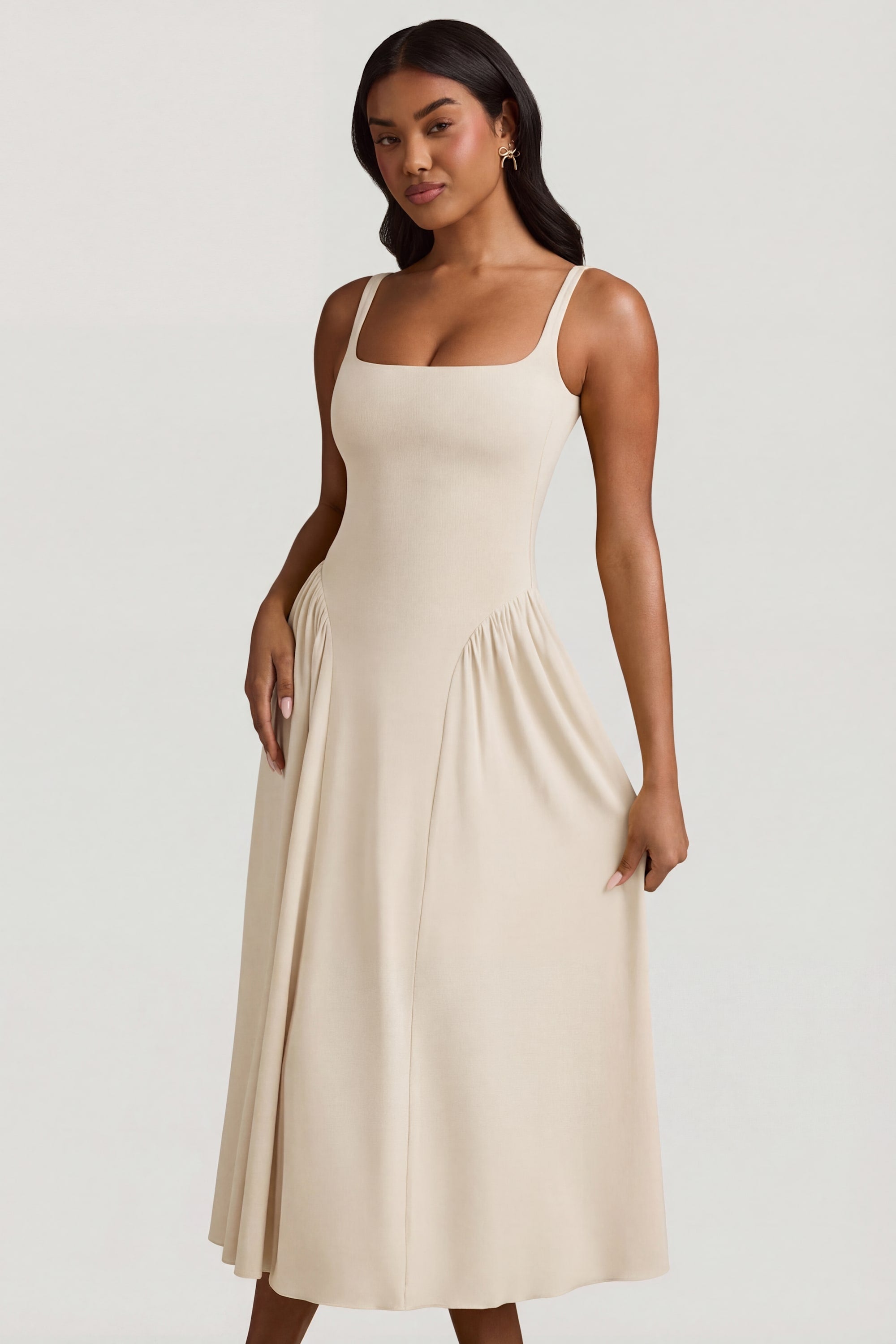 Modal A-Line Midaxi Dress in Ivory - M