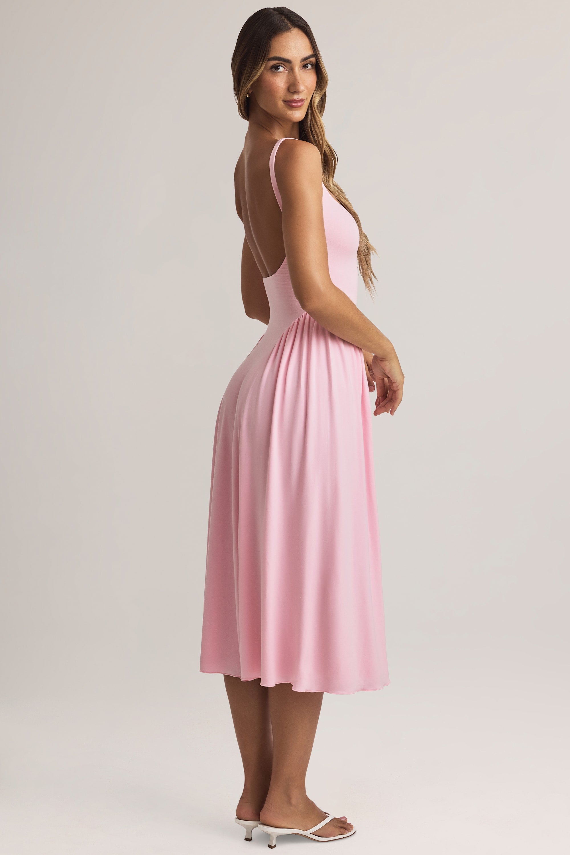 pastel midi dress Modal A-Line Midaxi Dress in Pastel Pink - S