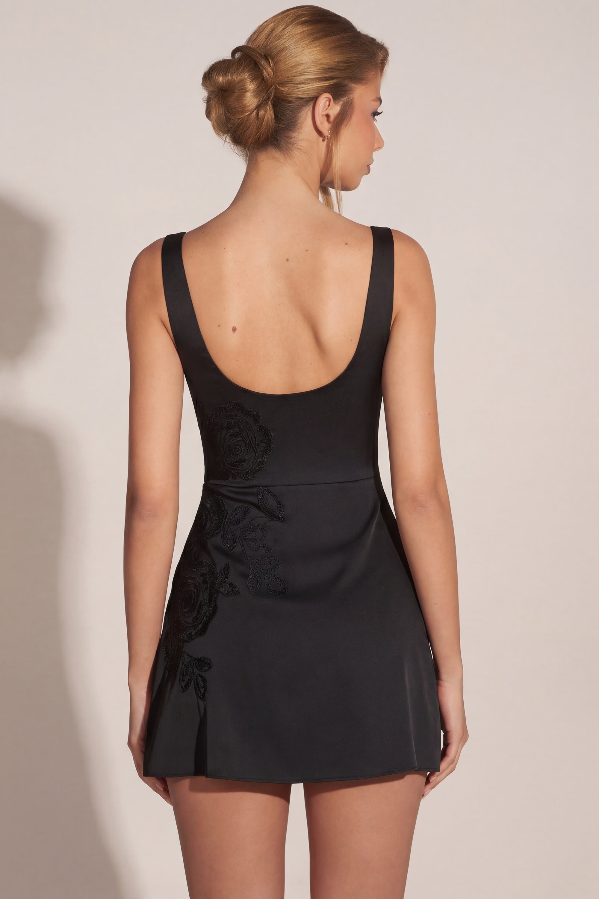 jacklyn off shoulder mini dress black Tarin Knit Mini Dress Black main image 0