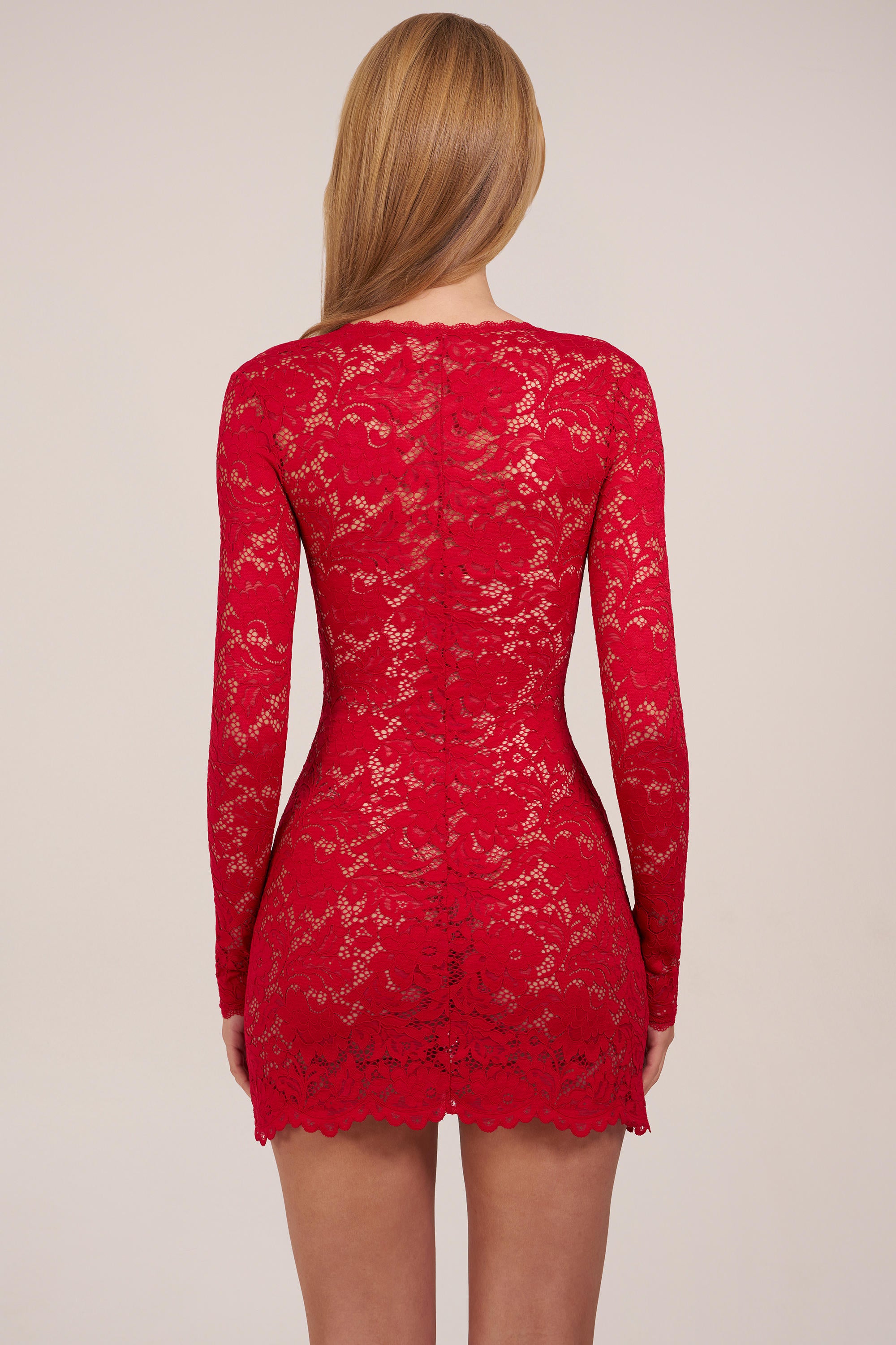 knee length dresses for ladies Forever Yours Lace Long Sleeve Skater Dress main image 0