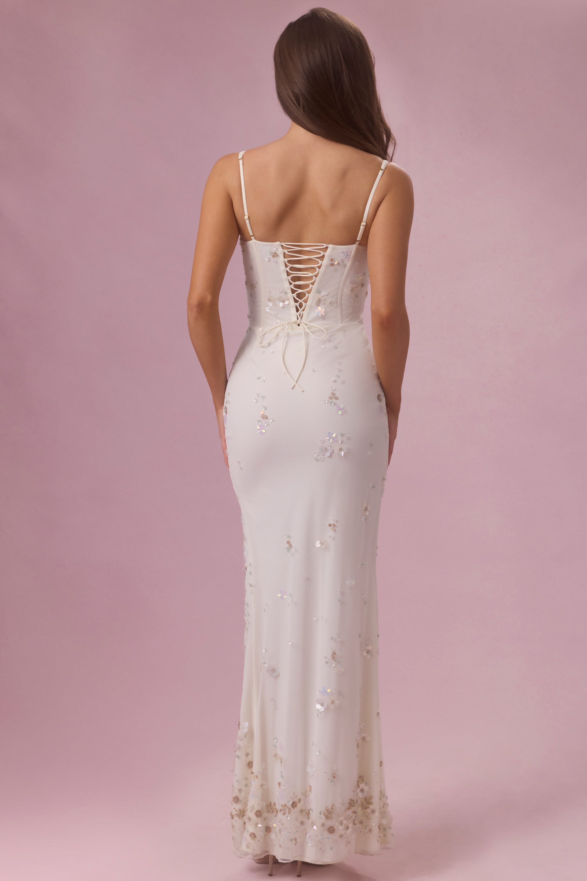 Primara Embellished Corset Gown in Ivory