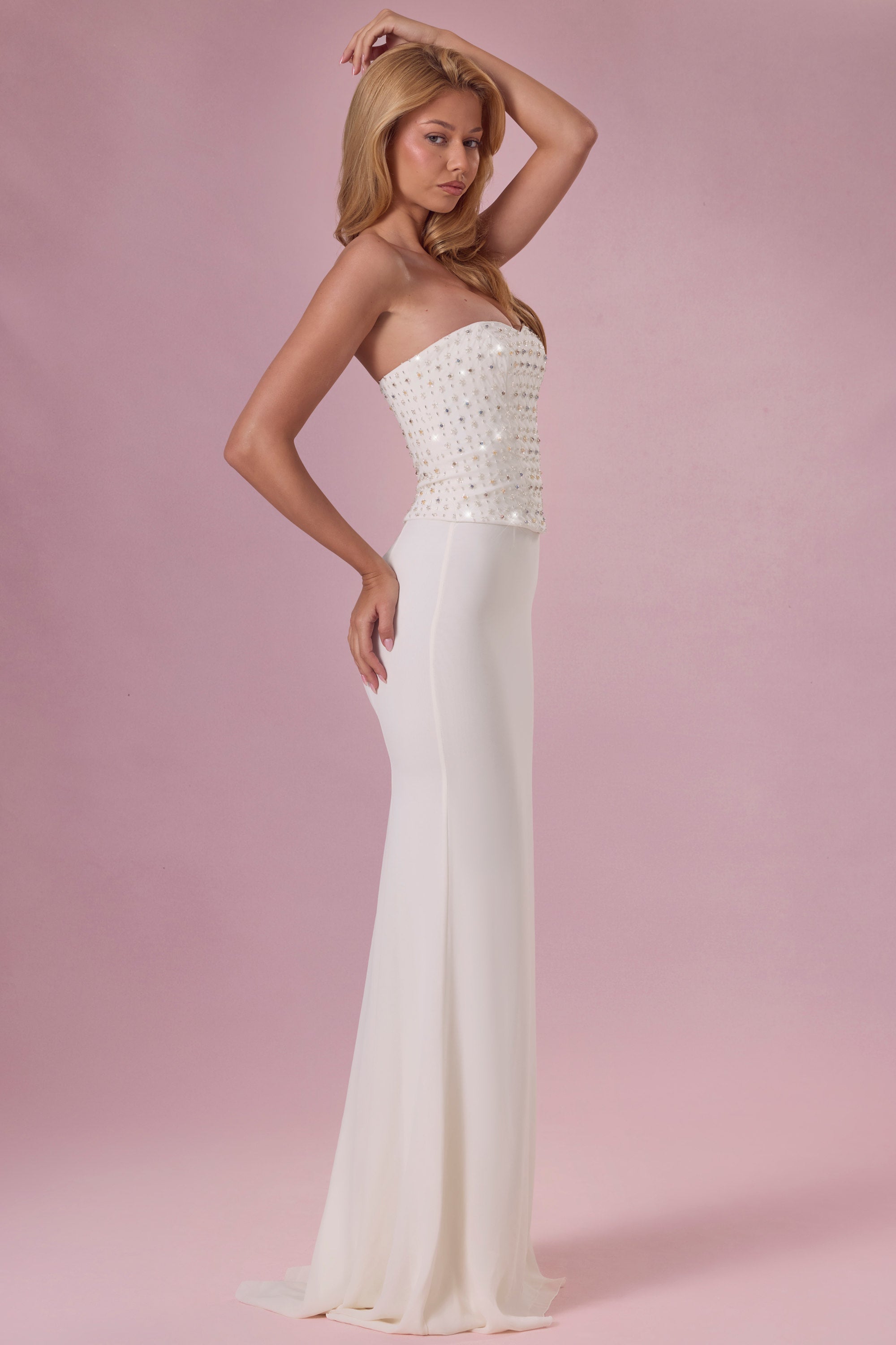 oh polly strapless dress Sweetheart-Neck Structured Mini in Soft Pink - 6 Elevate your wardrobe with this elegant piece that effortlessly combines style and versatility. Asymmetric Strapless Fishtail Maxi Dress