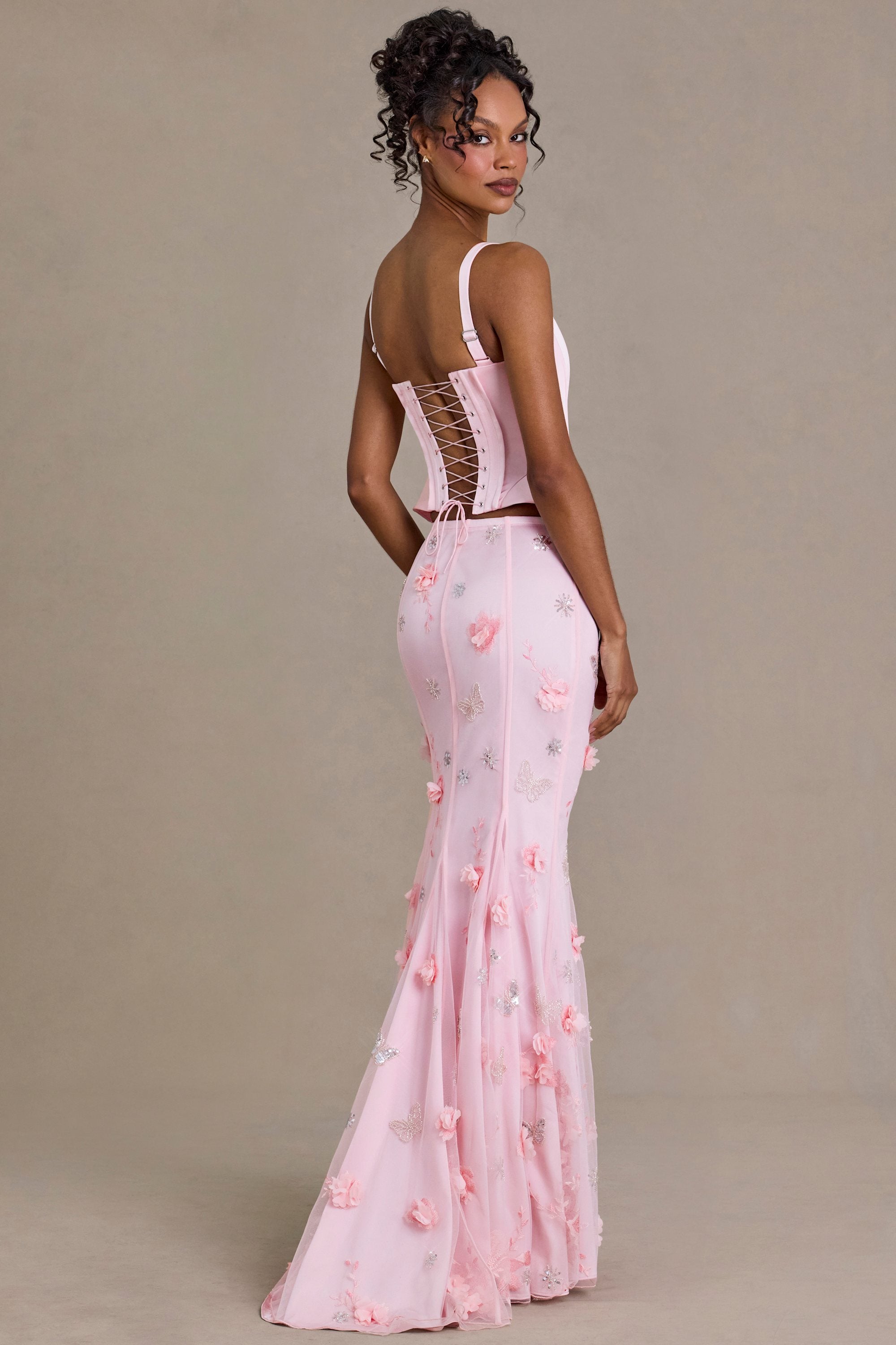 Opaline Premium Embellished Tulle Skirt in Baby Pink | Oh Polly