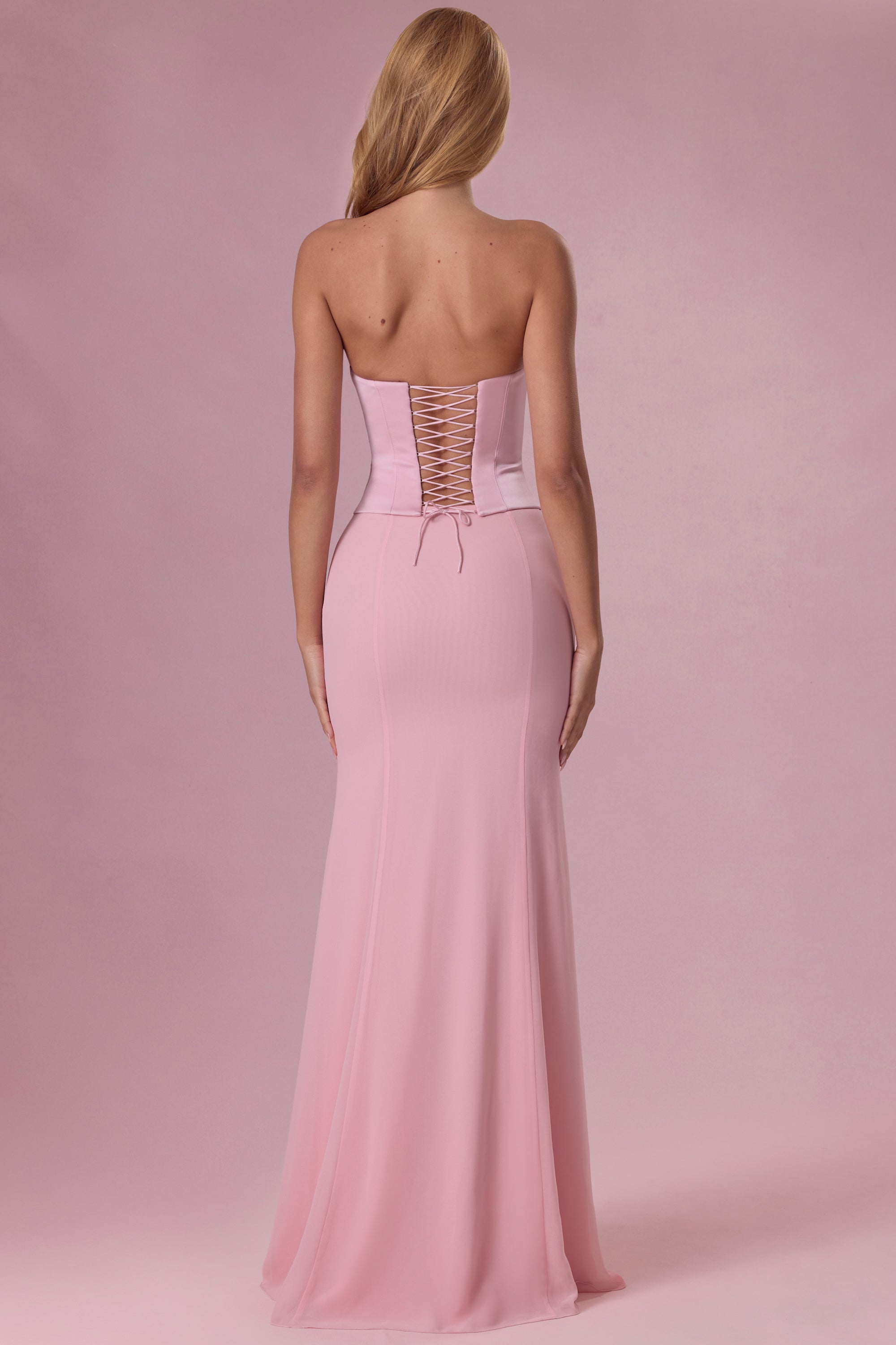 Satin Corset Bridesmaid Dress in Blush - 14 | Oh Polly Satin Corset Bridesmaid Dress in Blush - 14 | Oh Polly