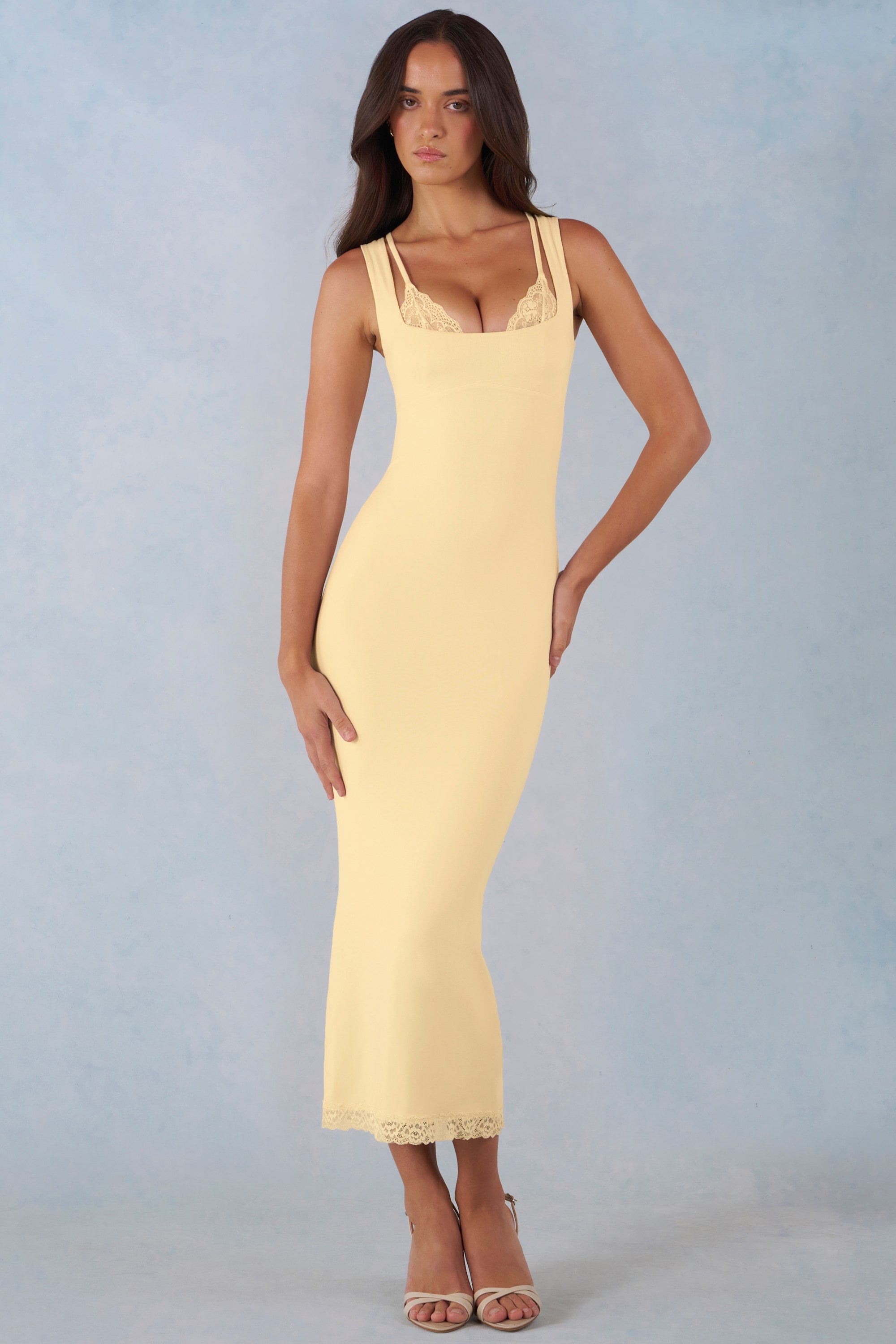 yellow bodycon dress midi Modal Lace-Trim Midaxi in Butter - XL feed-cl4-autumn SIZE:44 its versatile style ensures Mamma Mia!' Inspired Fashion