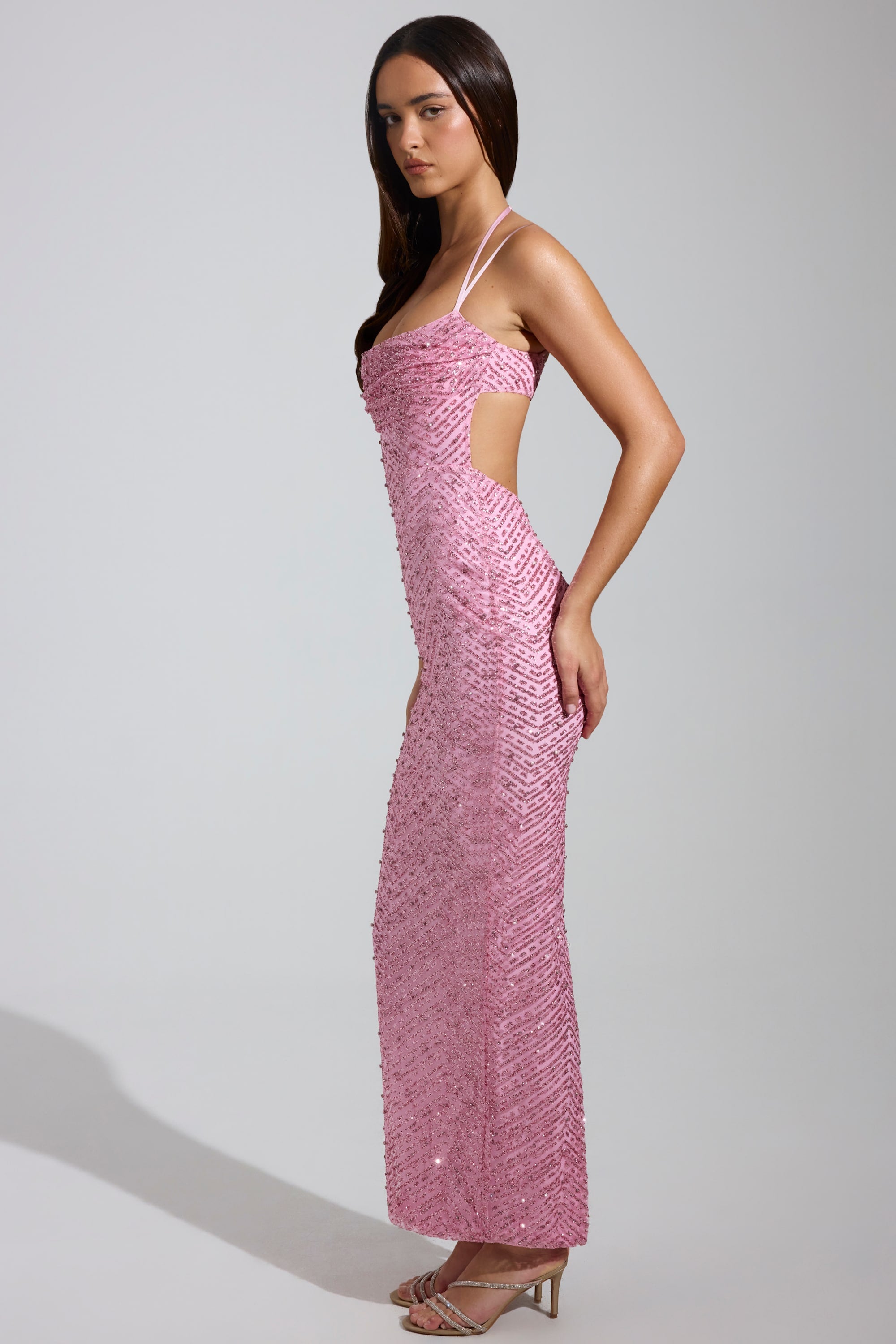 oh polly pink dress Bow-Detail Pleated A-Line Mini Dress in Soft Pink - 4 main image 0