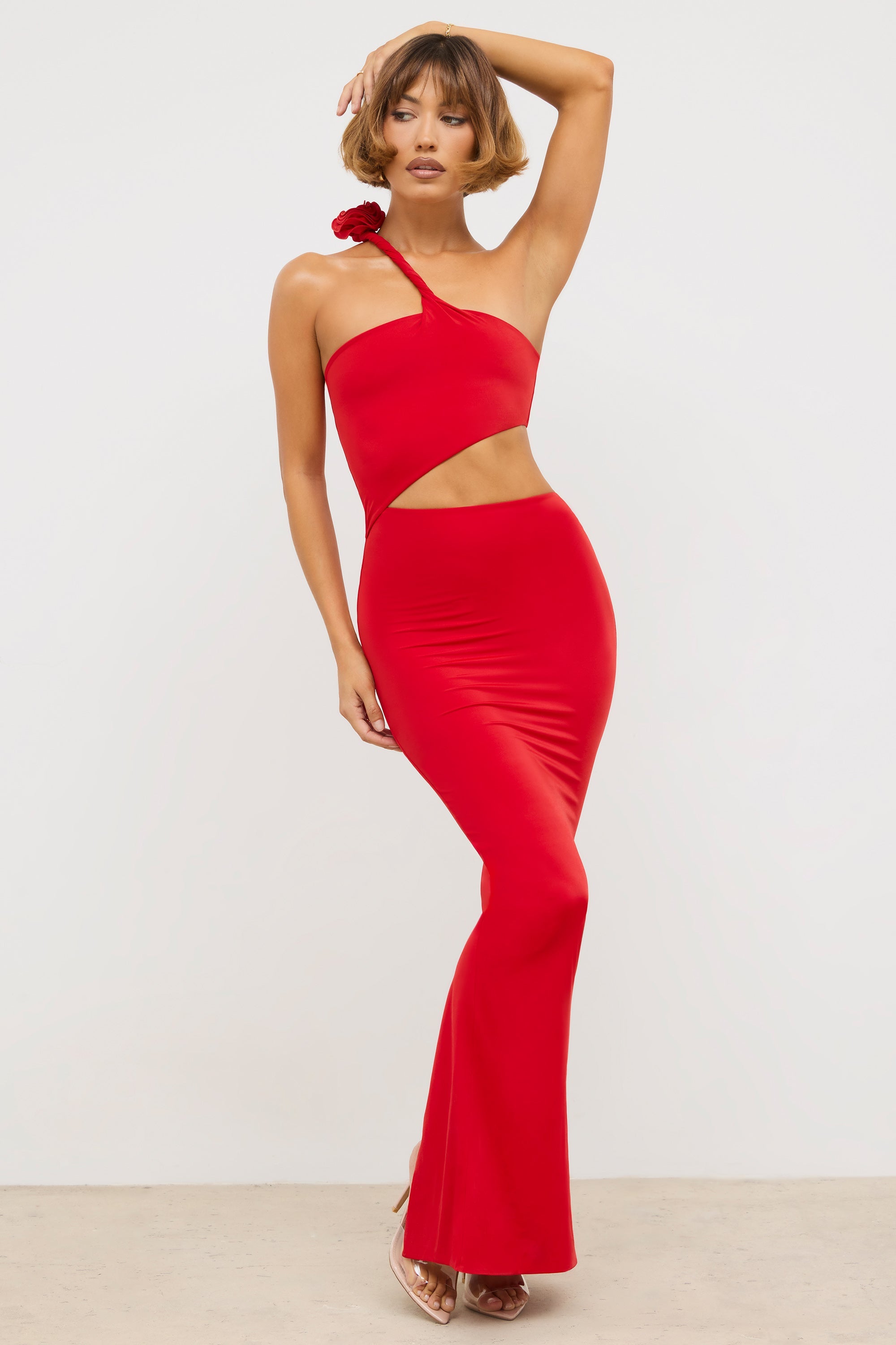Bra Top Red Dress with Cutouts – Aylinn