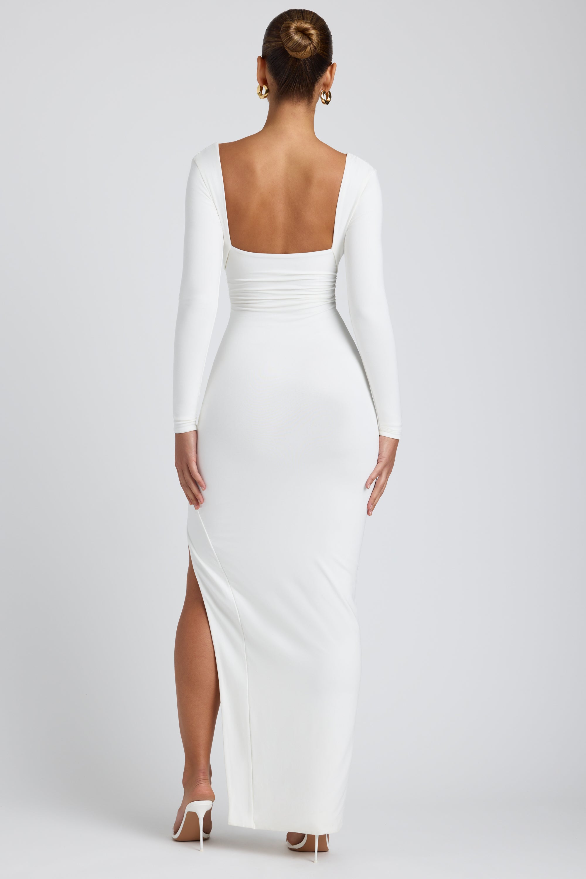 White maxi sheath dress Clearance