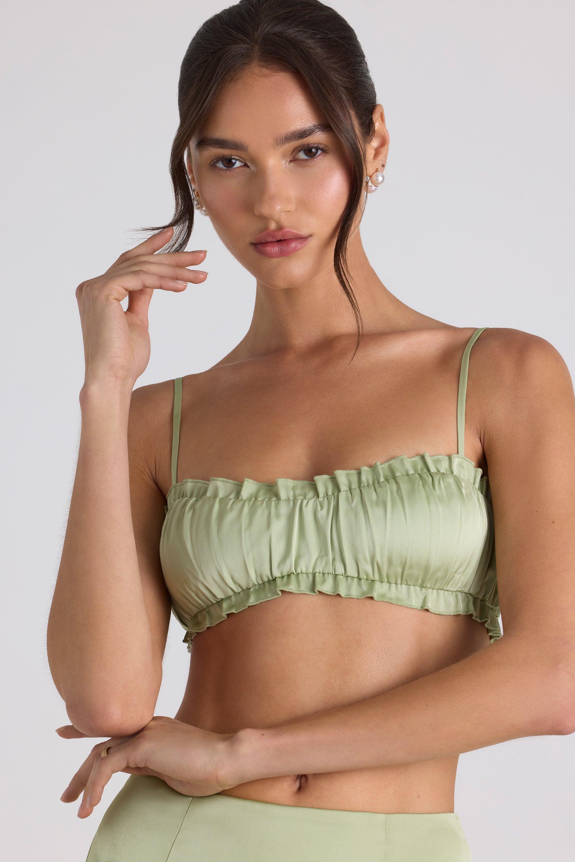 Spring Green Lace Back Crop Top by Sophie Cameron Davies