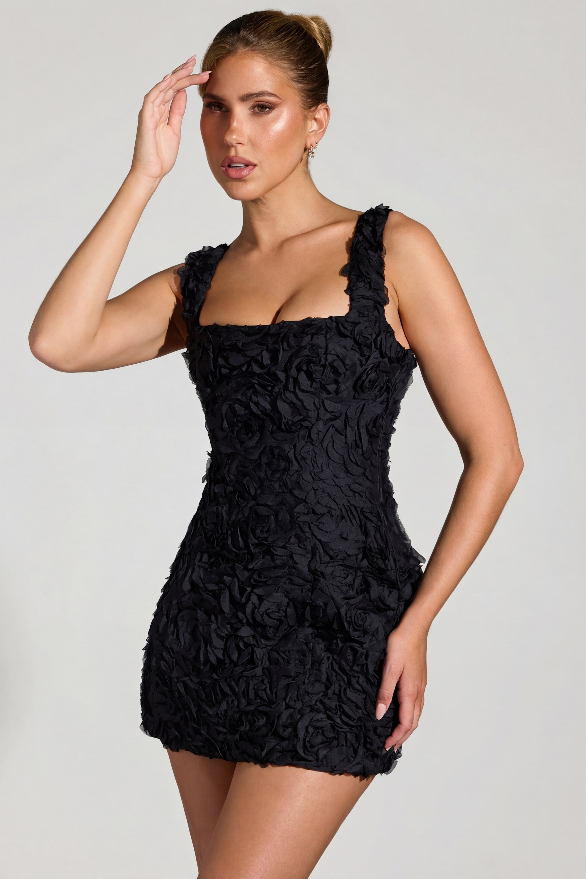 black floral corset swing dress A-line Cocktail Dress 2026 Lace Floral Mesh Sleeveless Swing Dress Black