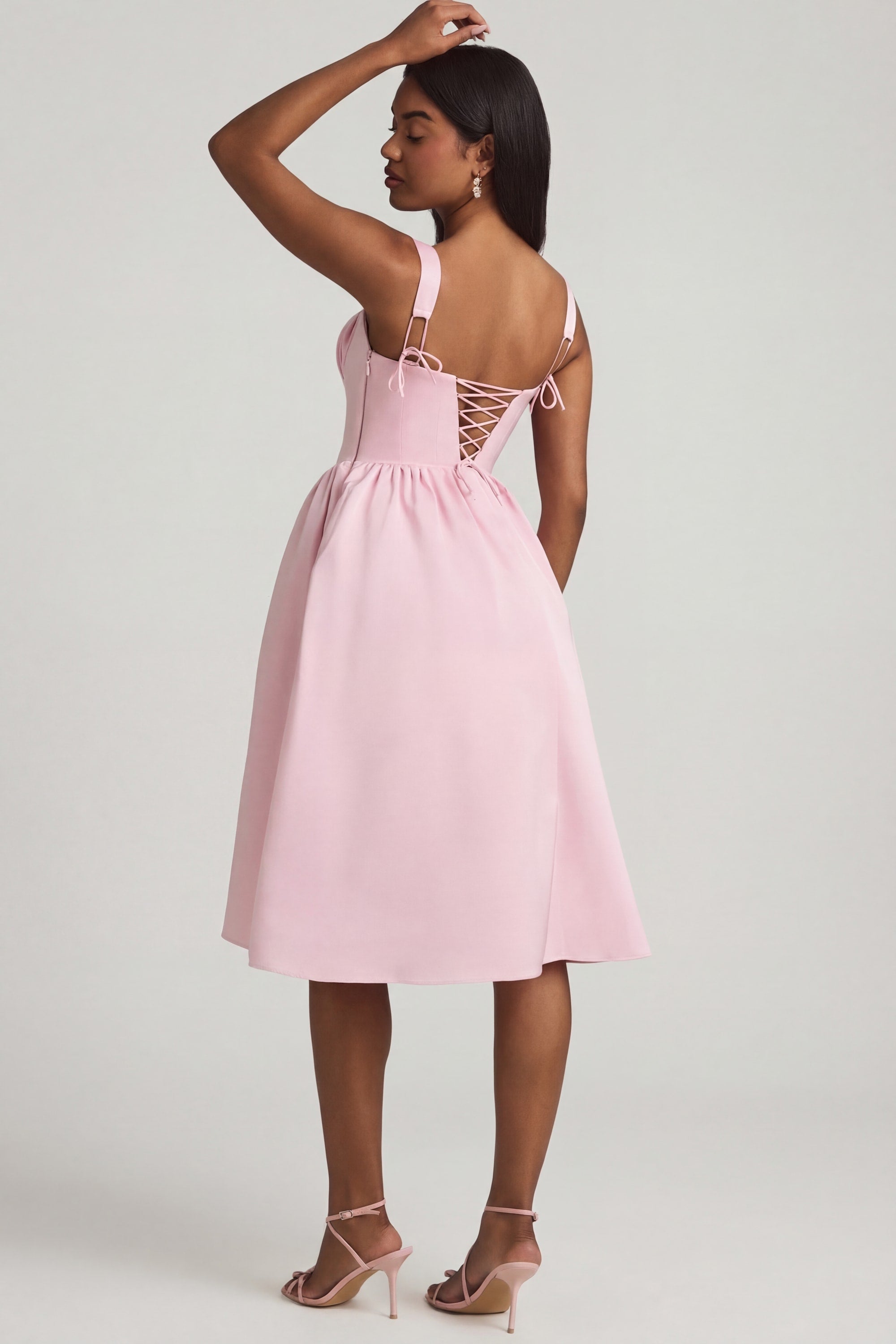 Marguerite Draped Corset Midaxi Dress in Blush | Oh Polly 4 Marguerite Draped Corset Midaxi Dress in Blush | Oh Polly 4