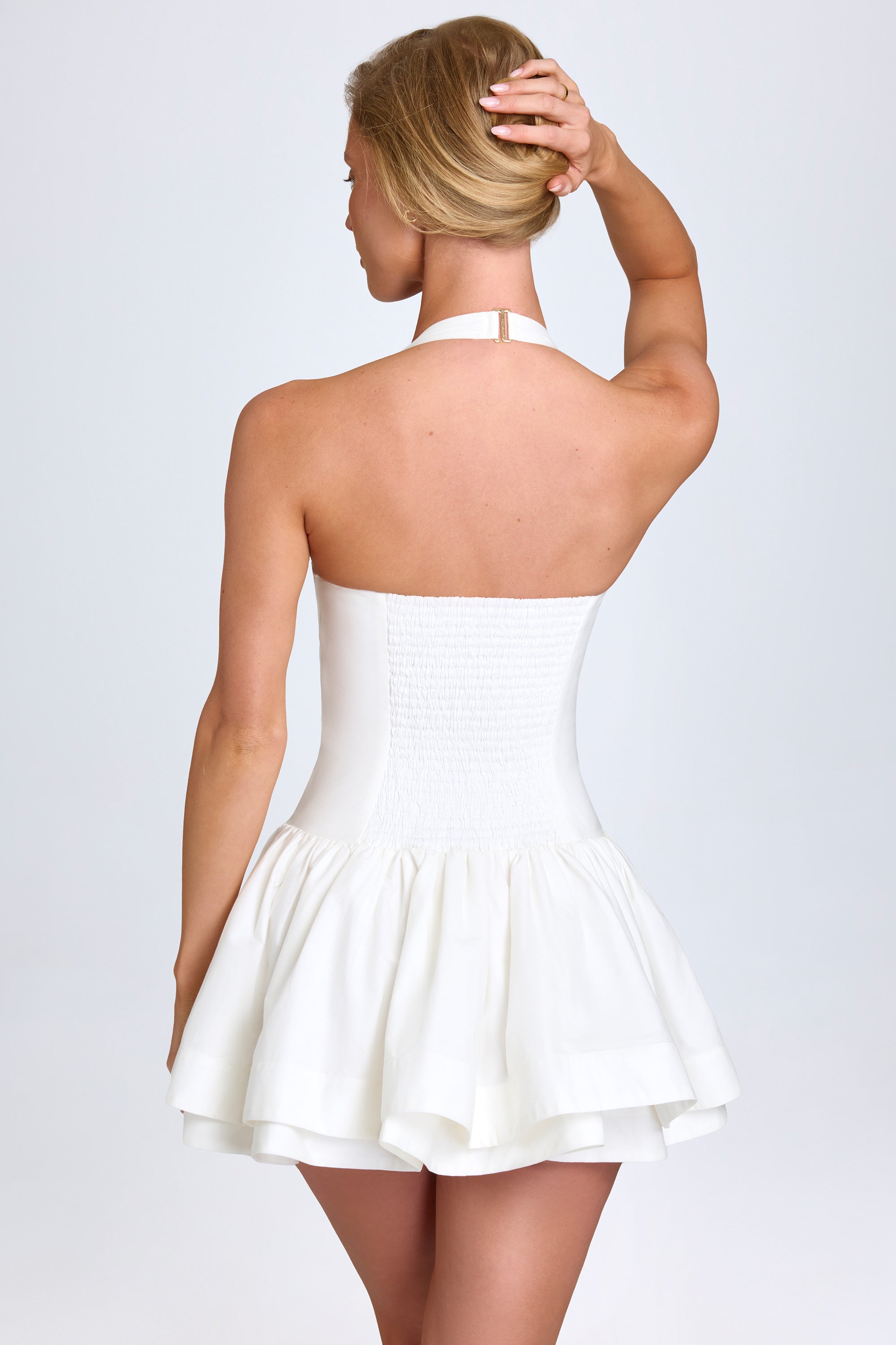 Maybelle Ruched Halterneck Mini Dress in White | Oh Polly 10 Maybelle Ruched Halterneck Mini Dress in White | Oh Polly 10