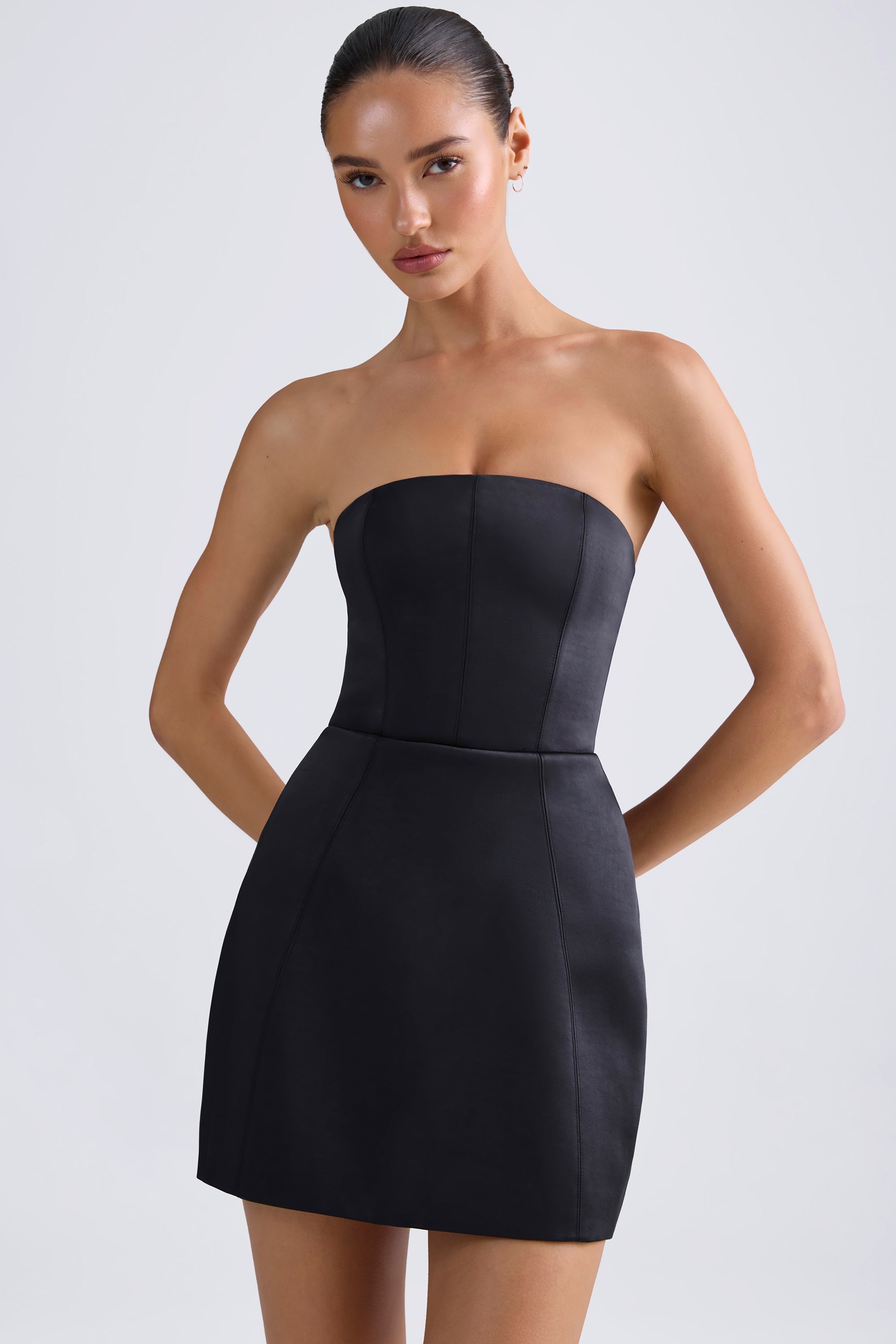 black spaghetti strap tulip skirt dress Lace in | Maria McManus Style Bryanna with sparkling accessories for a look that embodies effortless glamour Tulip Wrap Dress | Navy