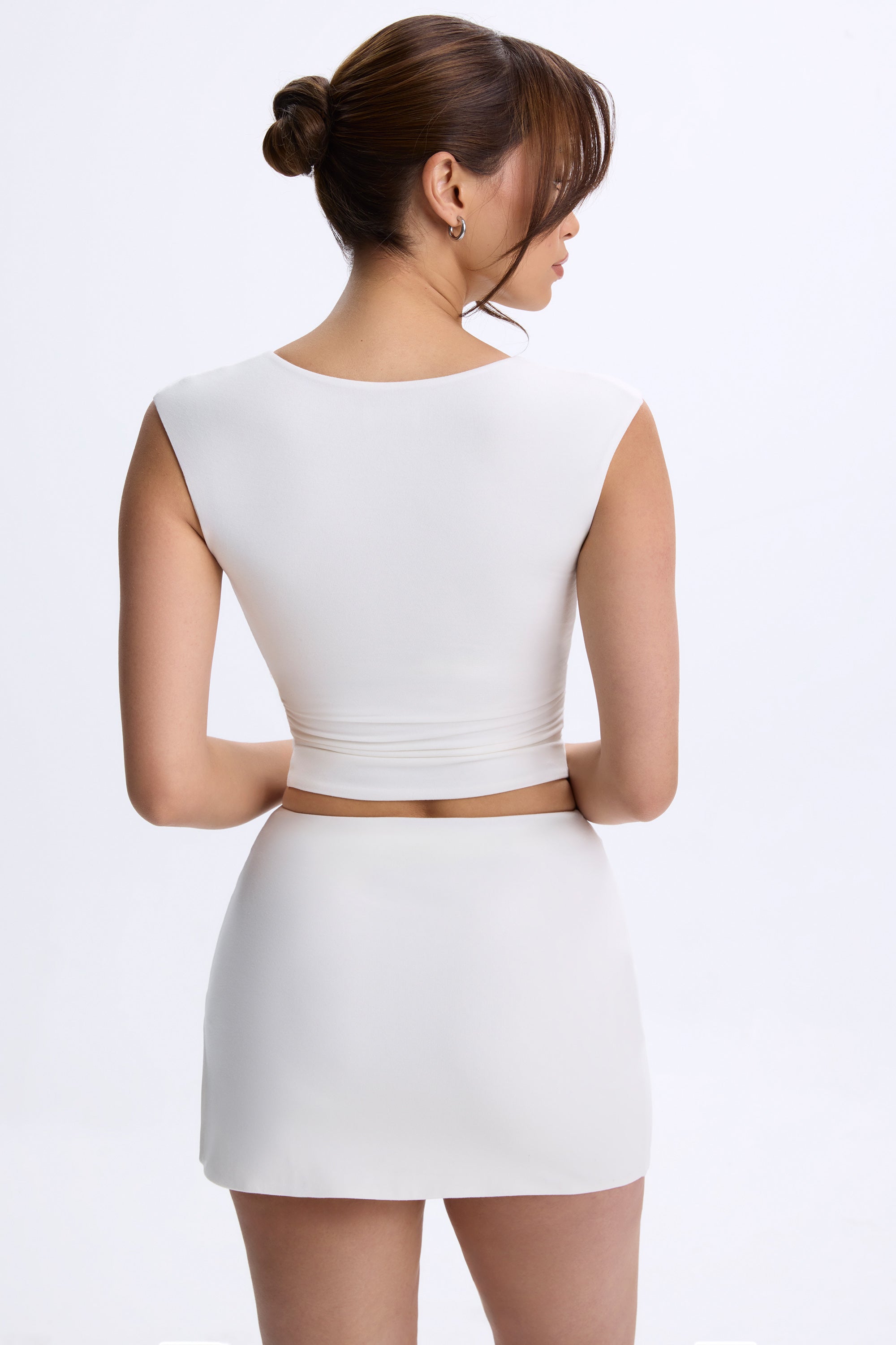 美品✨neith.double waist micro skirt Women's Wetlook High Waist A-line Mini Skirt Front Double Zippers