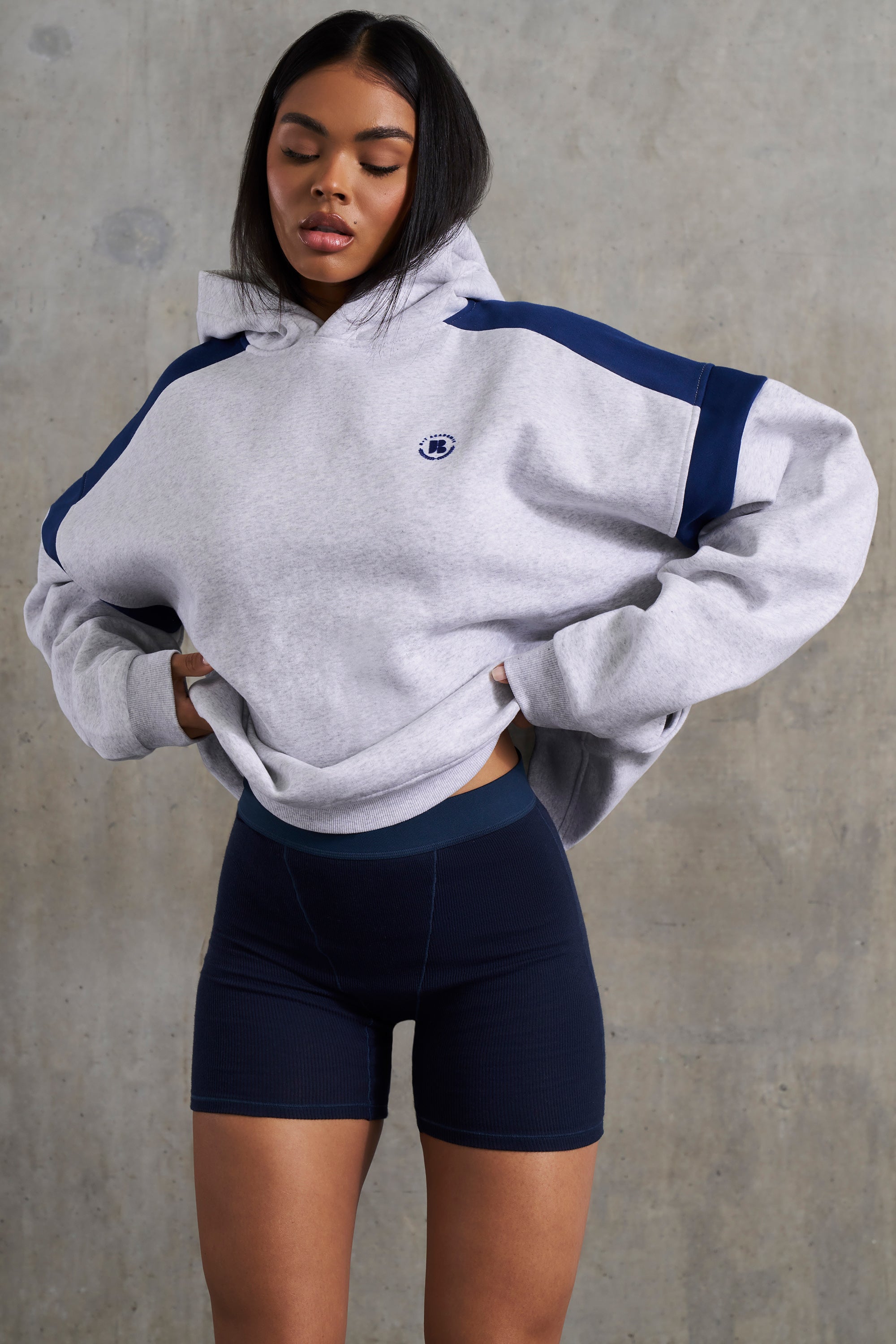 Academic Oversized Hooded Sweatshirt in Heather Grey | Oh Polly