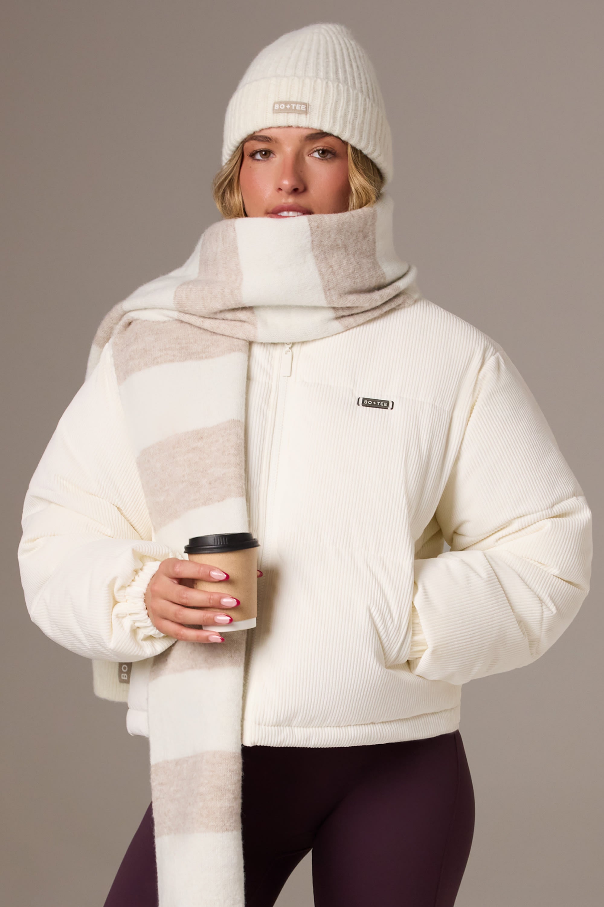 Corduroy Quilted Puffer Jacket in Ivory | Bo+Tee – Oh Polly US Corduroy Quilted Puffer Jacket in Ivory | Bo+Tee – Oh Polly US