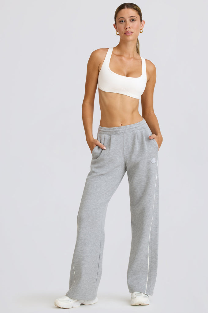 Tall Mid-Rise Straight-Leg Joggers in Grey Marl