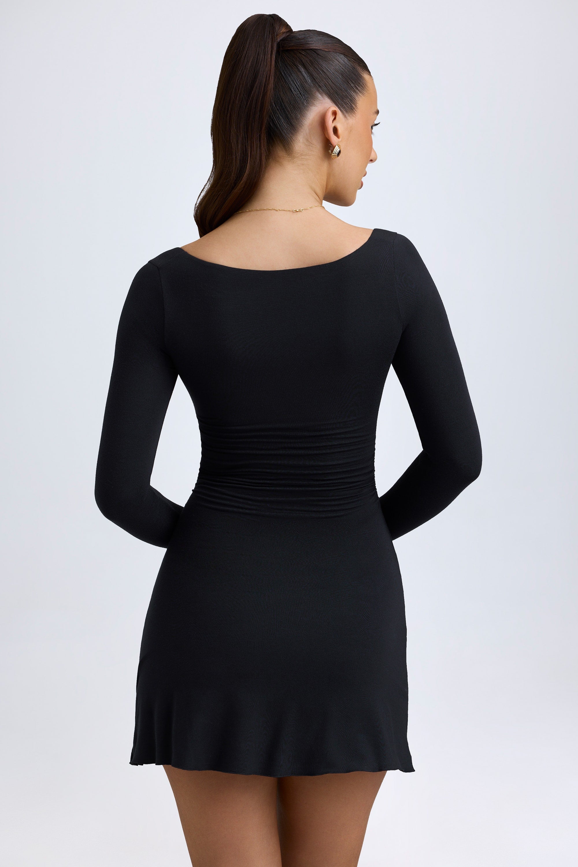 Modal Layered A-Line Mini Dress in Black - XXS | Oh Polly Modal Layered A-Line Mini Dress in Black - XXS | Oh Polly