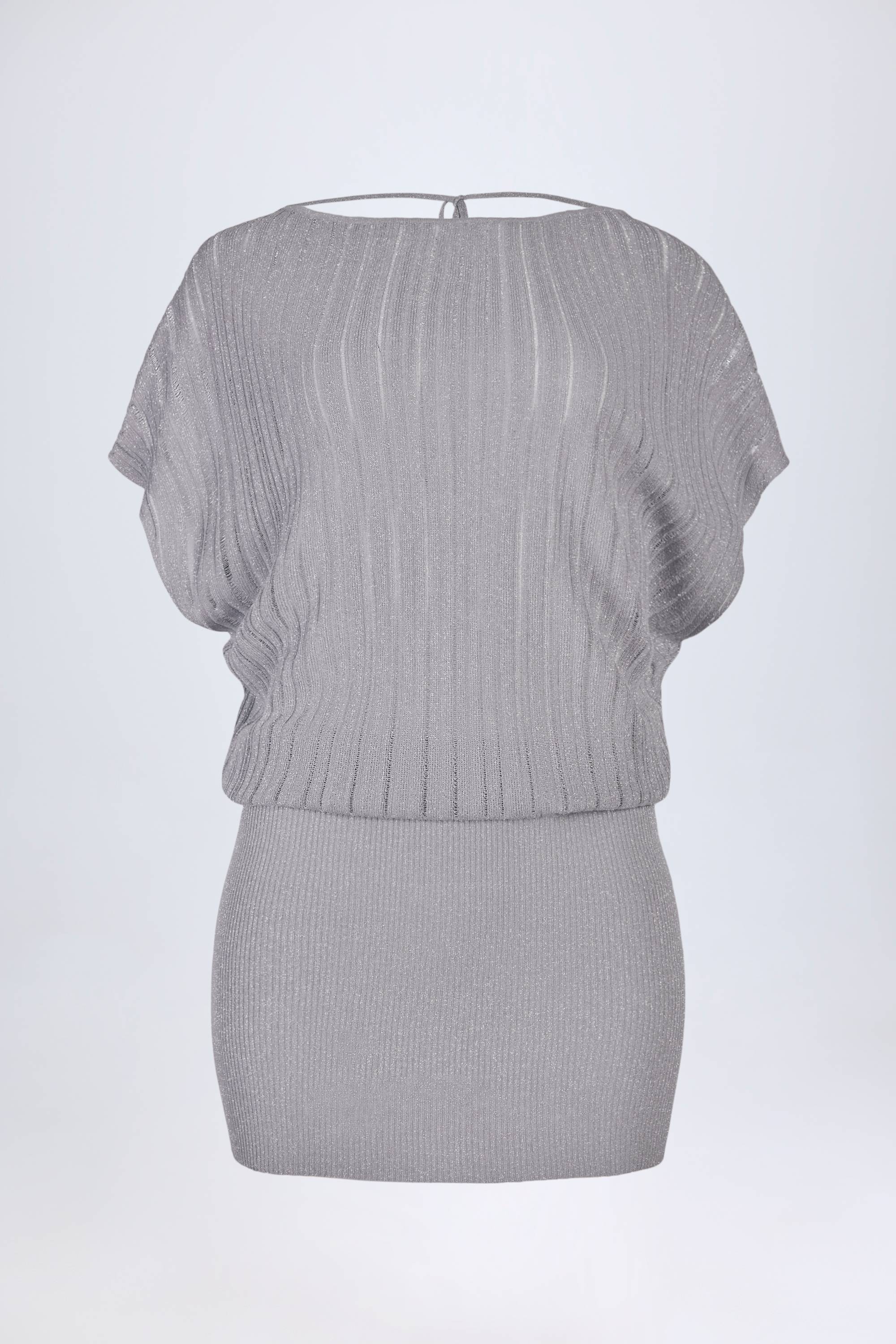 Backless Batwing Mini Dress in Silver - XS | Oh Polly Swim Backless Batwing Mini Dress in Silver - XS | Oh Polly Swim