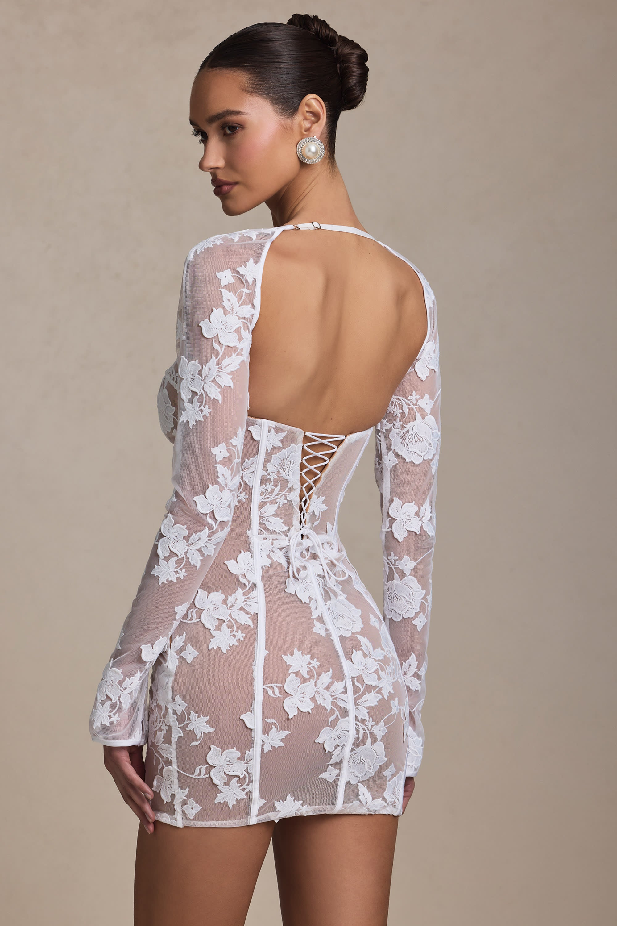 Andreia Lace-Detail Corset Mini Dress in White | Oh Polly Andreia Lace-Detail Corset Mini Dress in White | Oh Polly