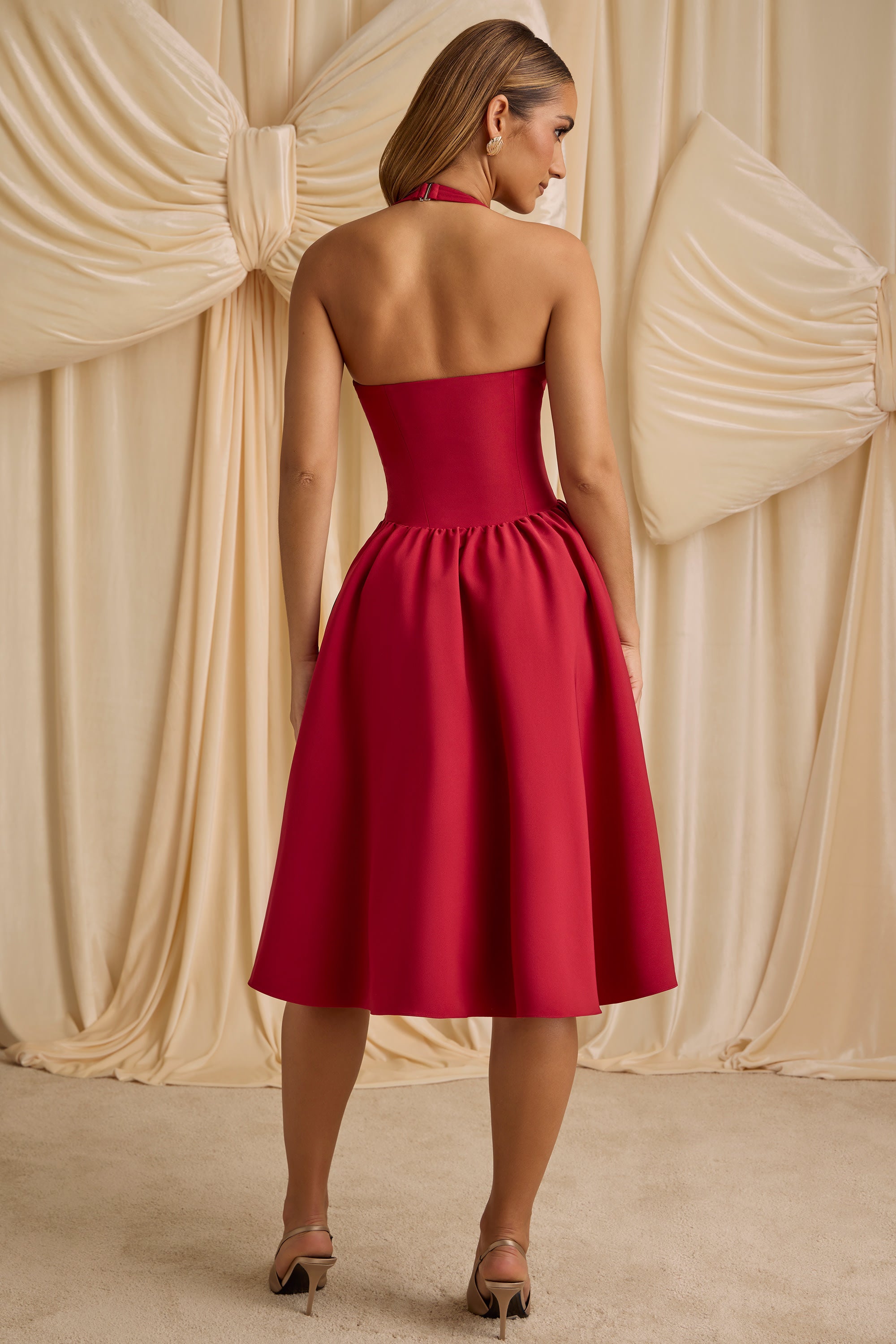 Charming Front Bow Midi Dress