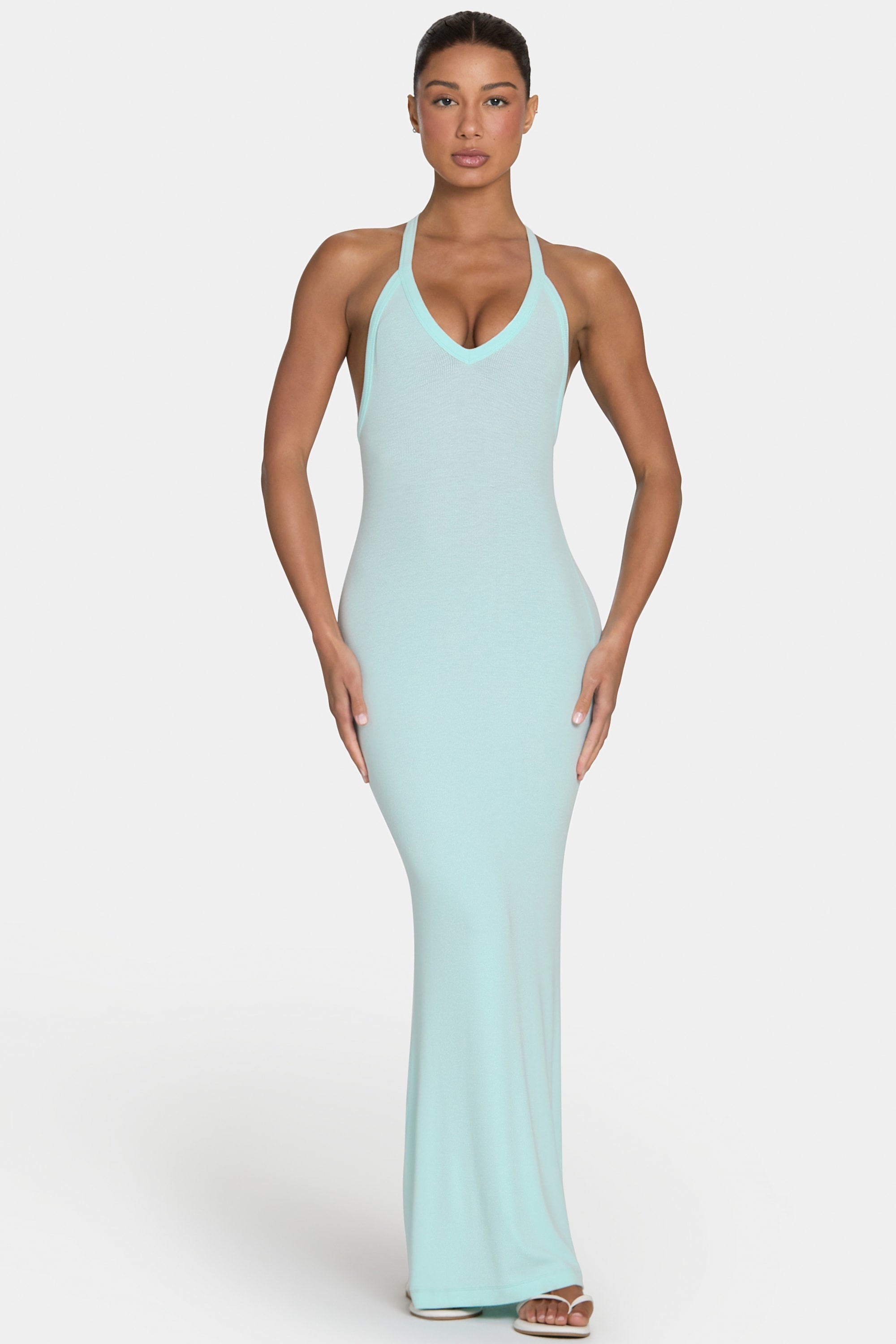 peppermint bridesmaid dresses High Neck Mint Green Chiffon A-line Bridesmaid Dress  Ohmollydress