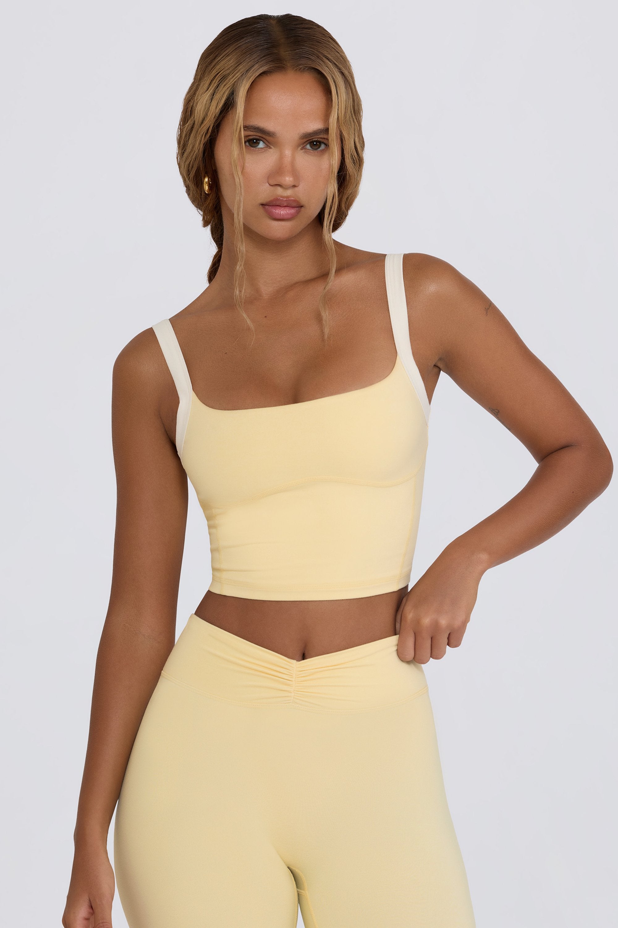 Cropped Tank Top in Lemon Marl | Oh Polly