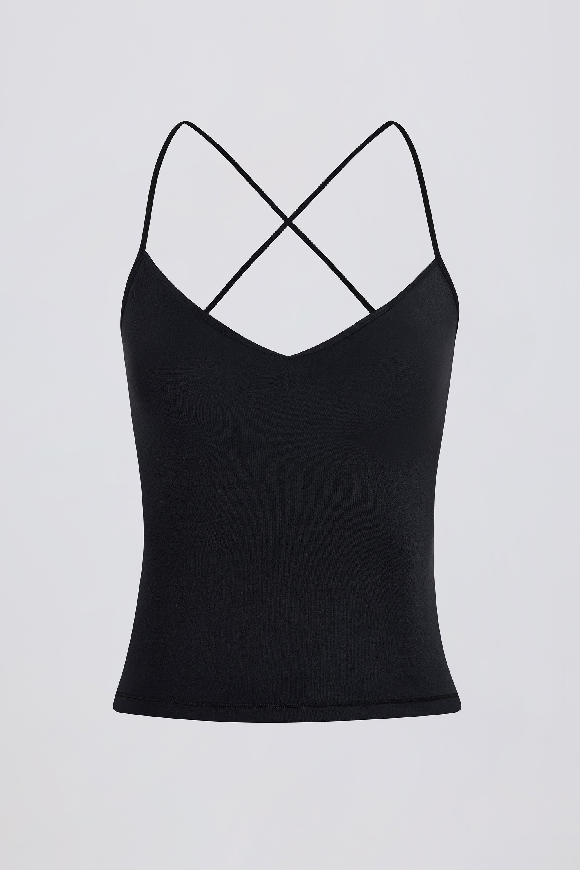 Cross-Back Tank Top in Black | Oh Polly