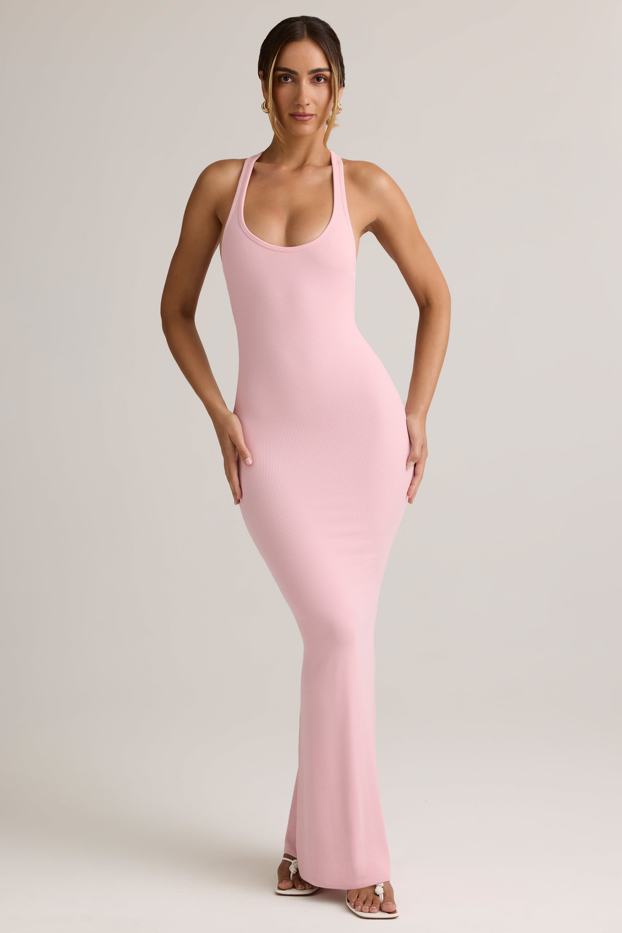 Modal Racerback Maxi Dress in Baby Pink - XL