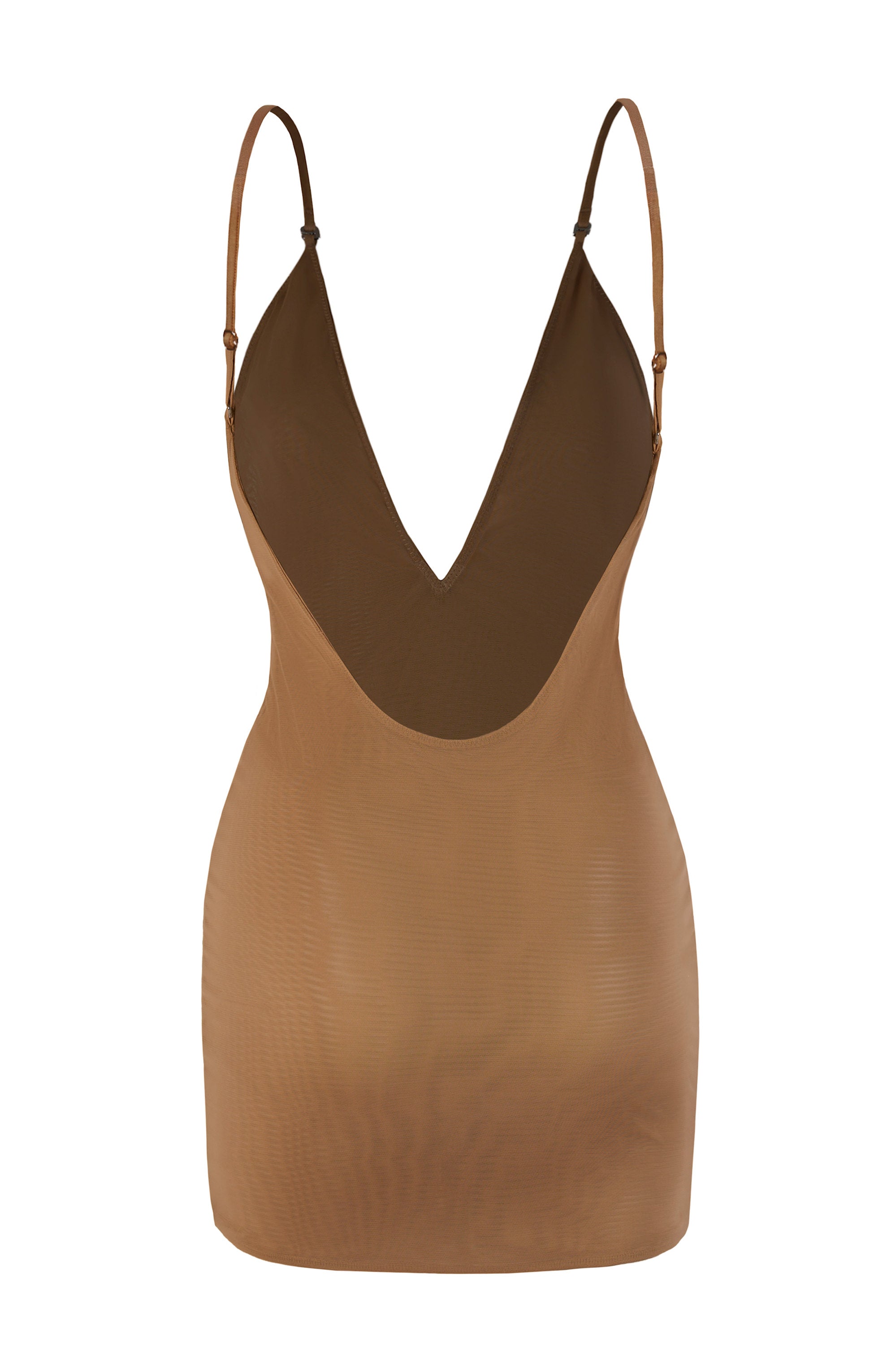 soft mesh mini slip dress in almond Intimates Soft Mesh Multiway Mini Dress in Almond