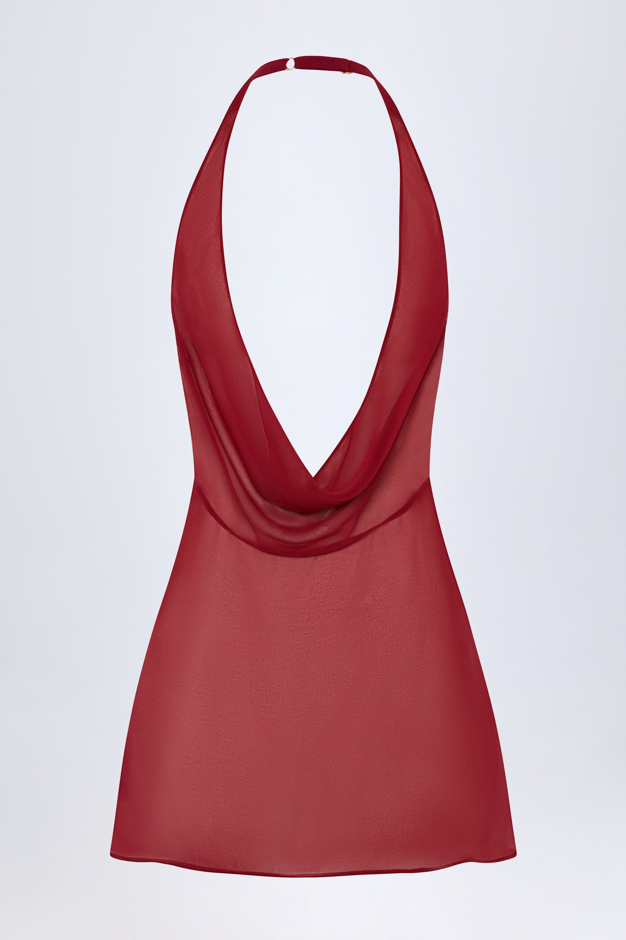Cowl-Neck Backless Mini Dress in Dark Cherry - L | Oh Polly Swim Cowl-Neck Backless Mini Dress in Dark Cherry - L | Oh Polly Swim