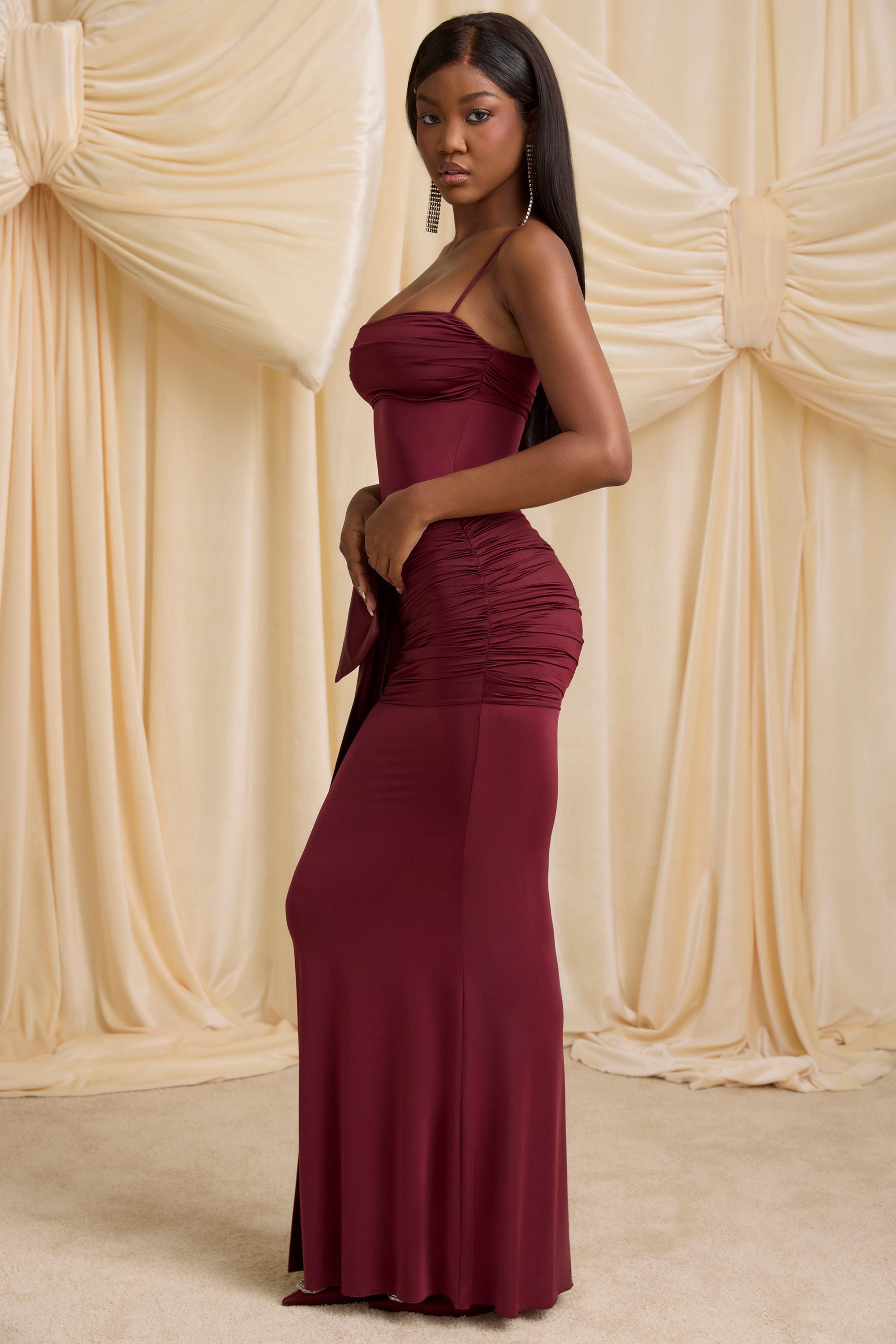 red winery dress AOSHABABI Women's Cocktail Dresses Elegant Wine Satin Square Neck Slit Mermaid Evening Dresses for Wedding Guest : Clothing, Shoes & Jewelry waist 25 Winery Alglist