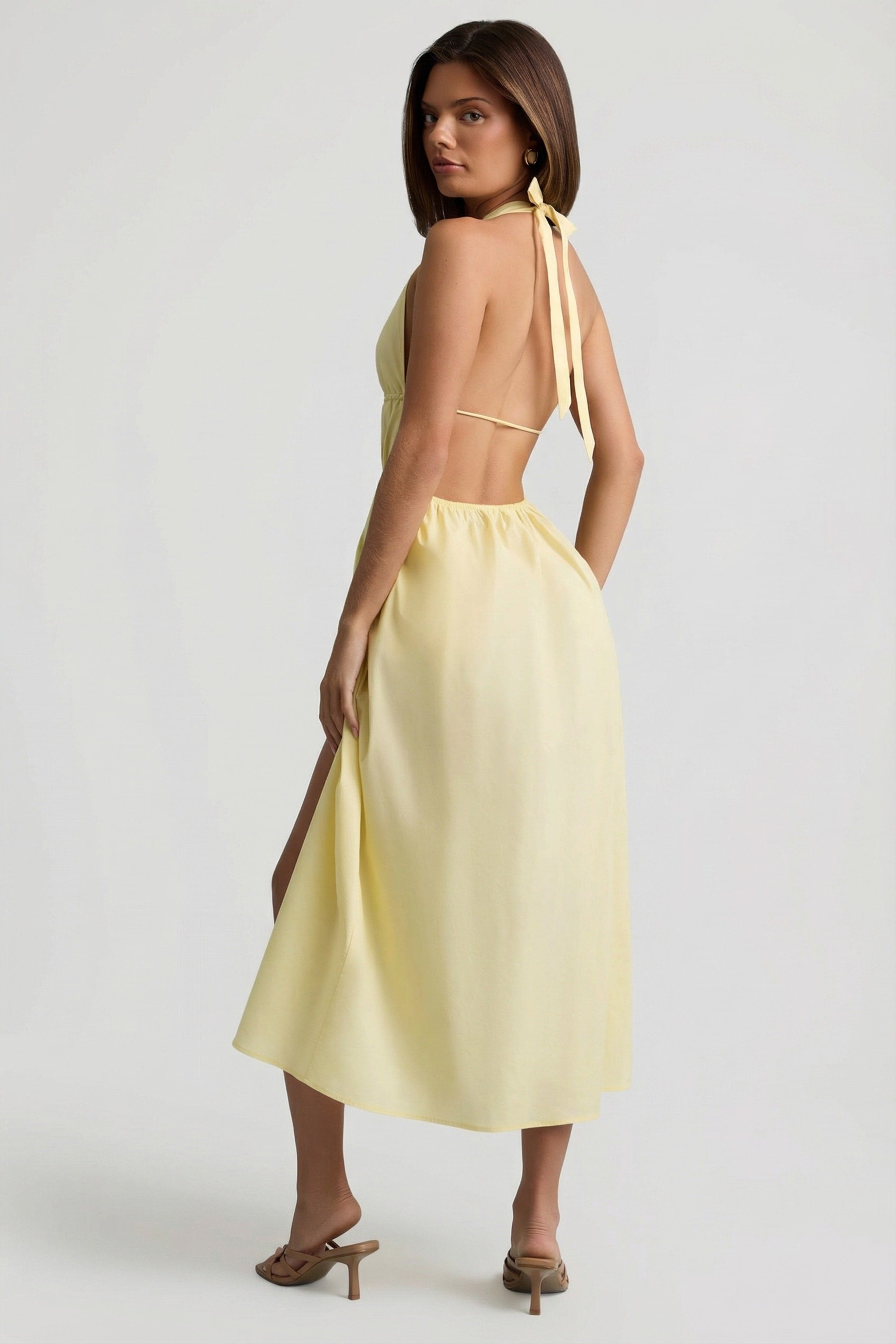 open lace back dress Masterpiece Strapless Maxi Dress | Yellow | Womens main image 0
