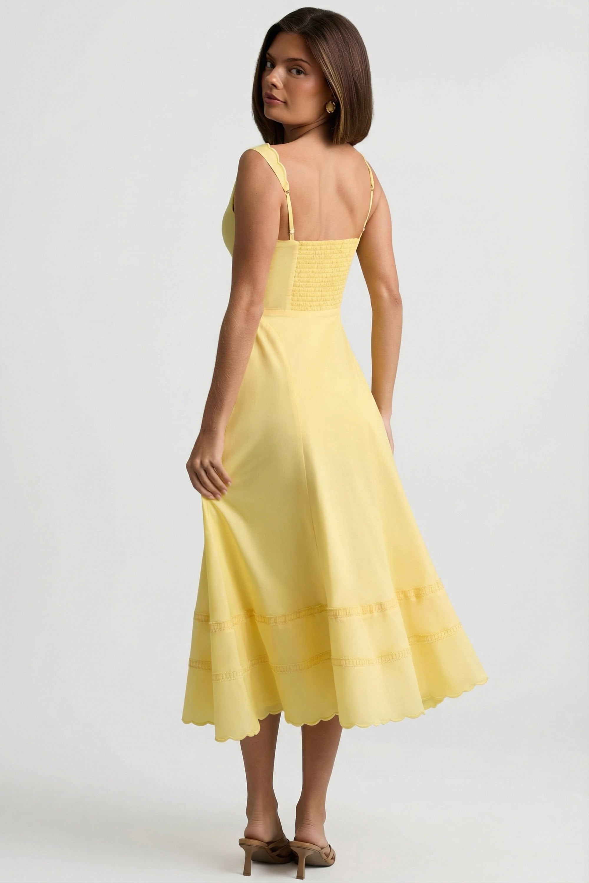 Cotton-Poplin A-Line Midaxi Dress in Pastel Yellow - 10 | Oh Polly Cotton-Poplin A-Line Midaxi Dress in Pastel Yellow - 10 | Oh Polly