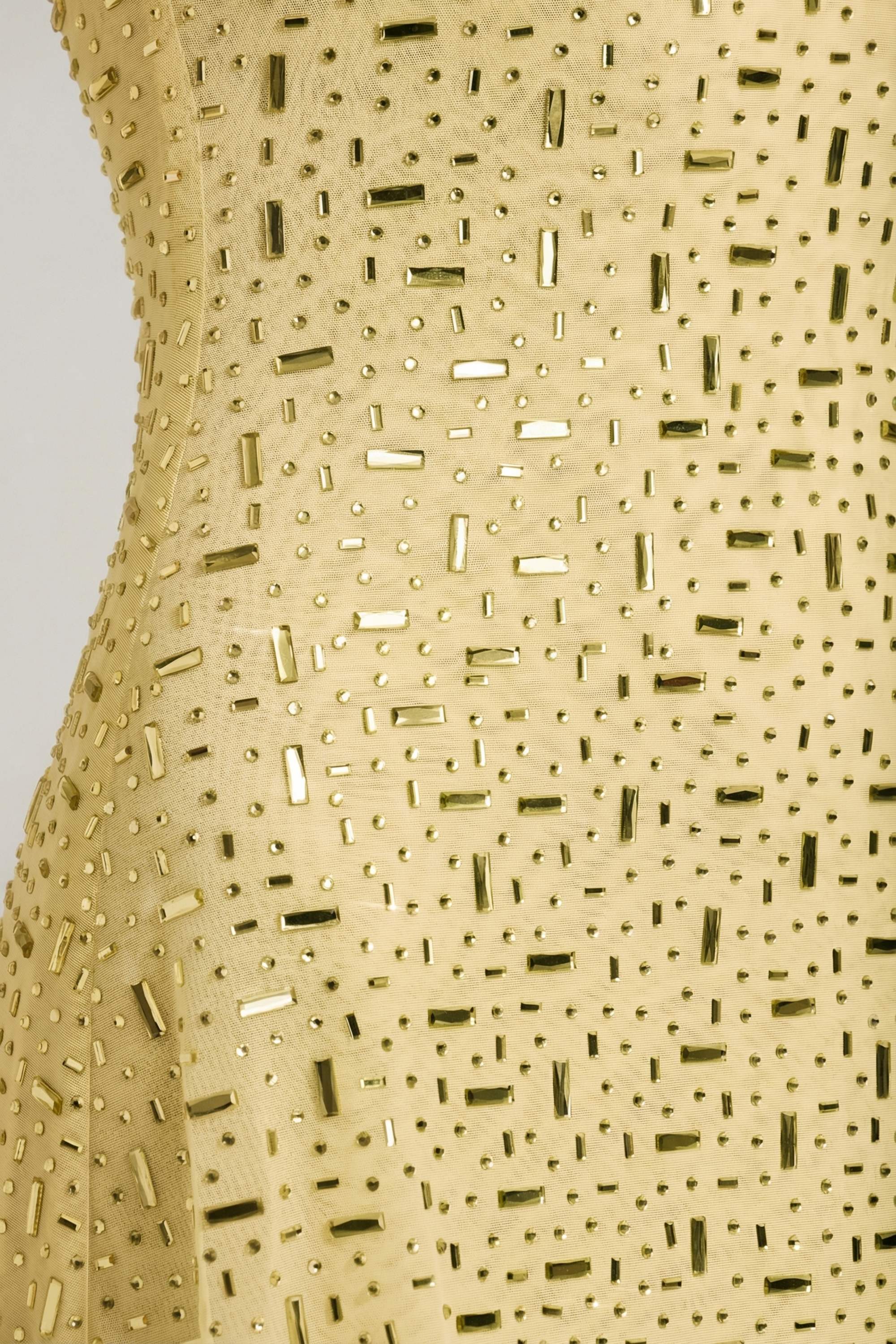Sheer Embellished Square-Neck Mini Dress in Yellow - 12 | Oh Polly Sheer Embellished Square-Neck Mini Dress in Yellow - 12 | Oh Polly