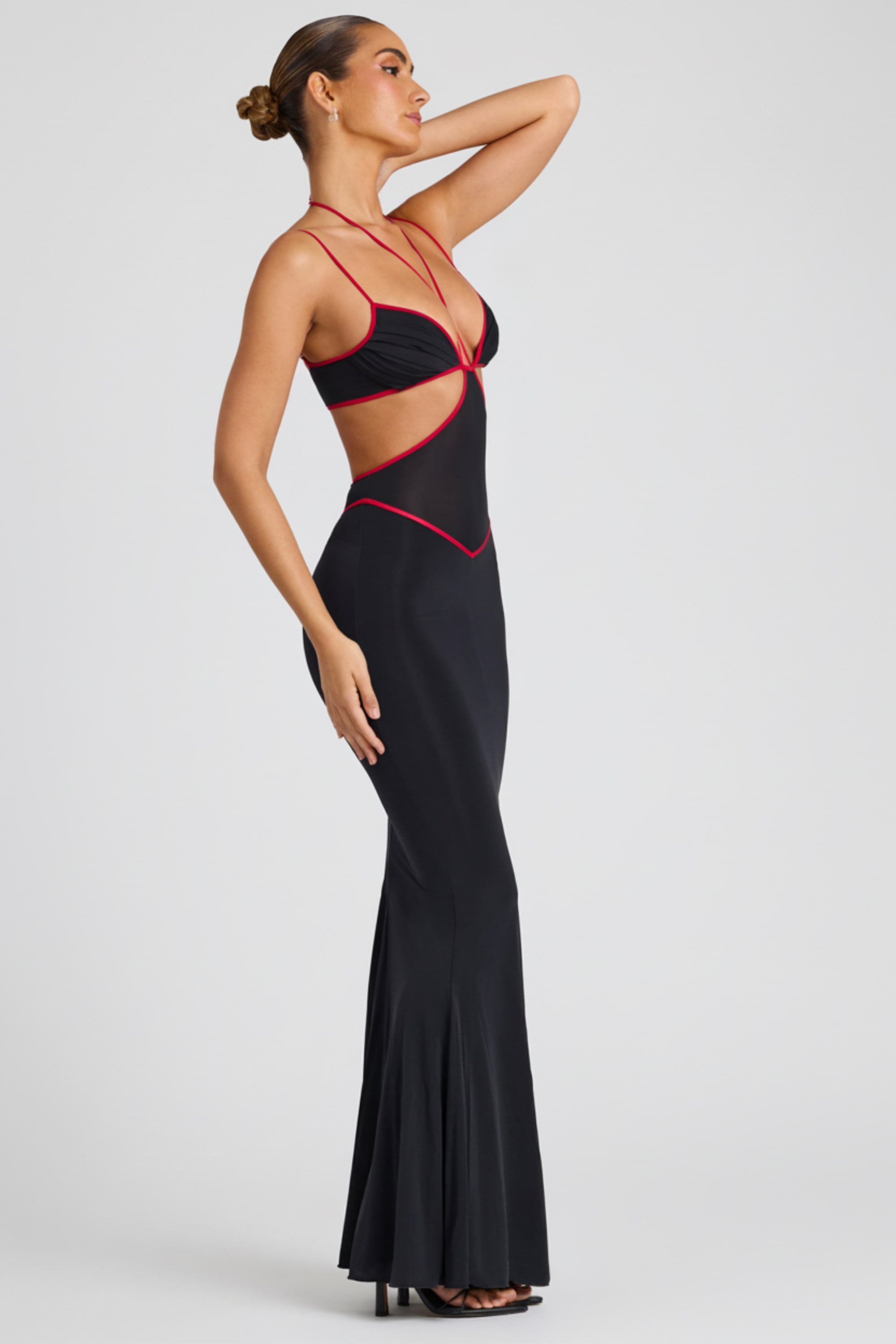 cut out elegant dress Sexy Cut-Out Atria Long Black Formal Dress main image 0