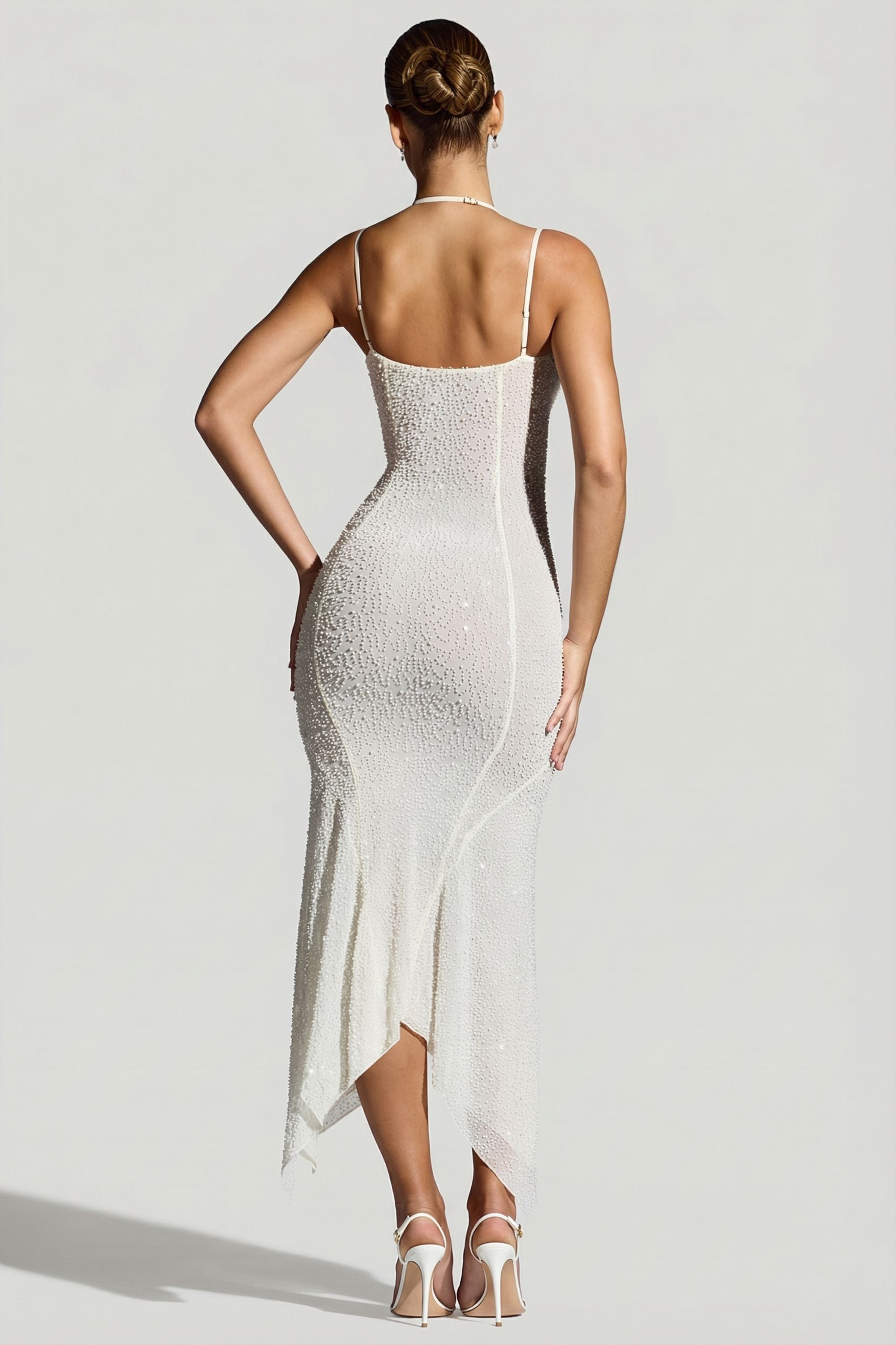 Dole Embellished Asymmetric Maxi Dress in White | Oh Polly 2 Dole Embellished Asymmetric Maxi Dress in White | Oh Polly 2