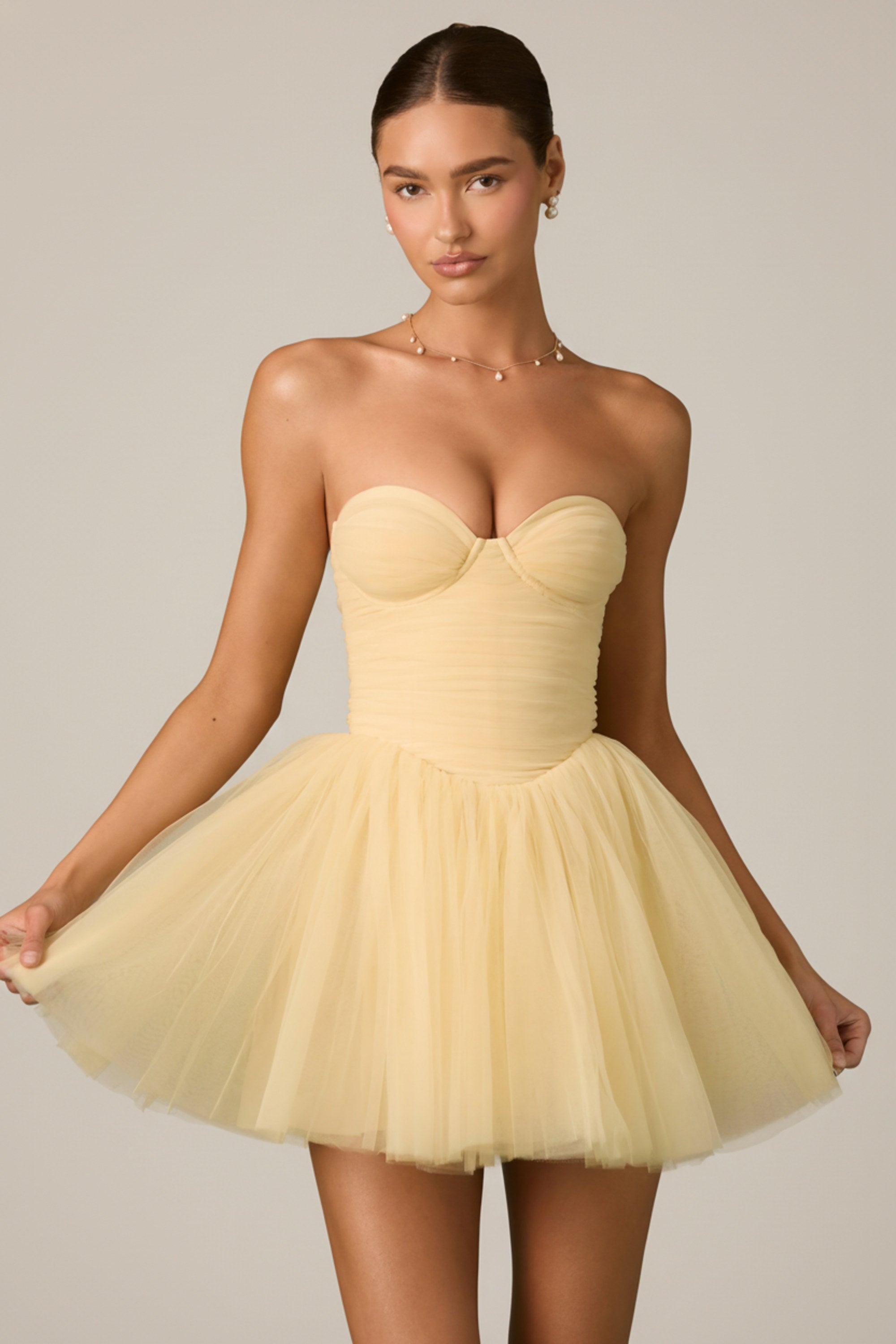 Tulle Corset Mini Dress in Yellow - 10 / Regular | Oh Polly Tulle Corset Mini Dress in Yellow - 10 / Regular | Oh Polly