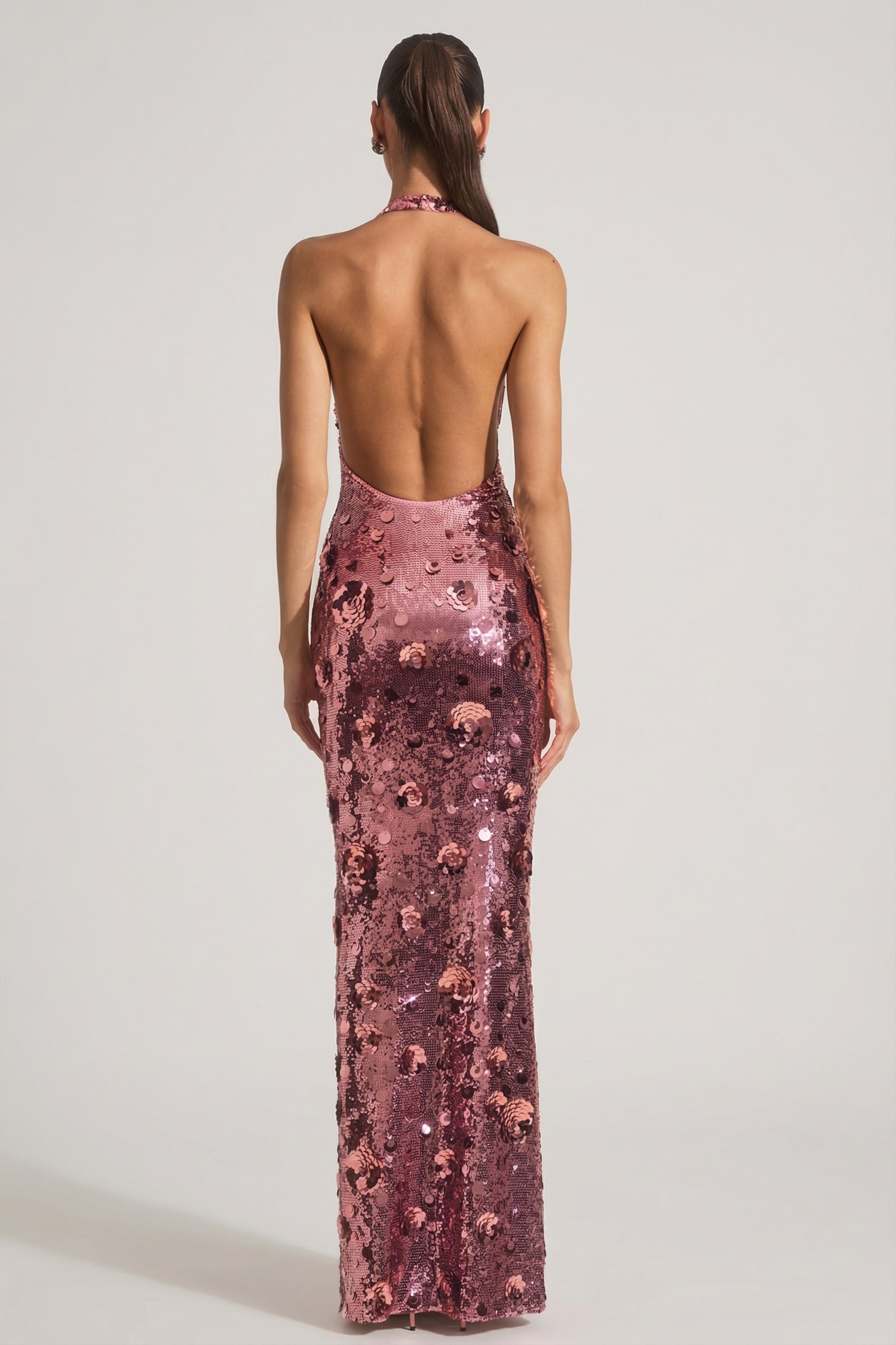 Sequin-embellished Halterneck Maxi Dress in Pink - 14 | Oh Polly Sequin-embellished Halterneck Maxi Dress in Pink - 14 | Oh Polly
