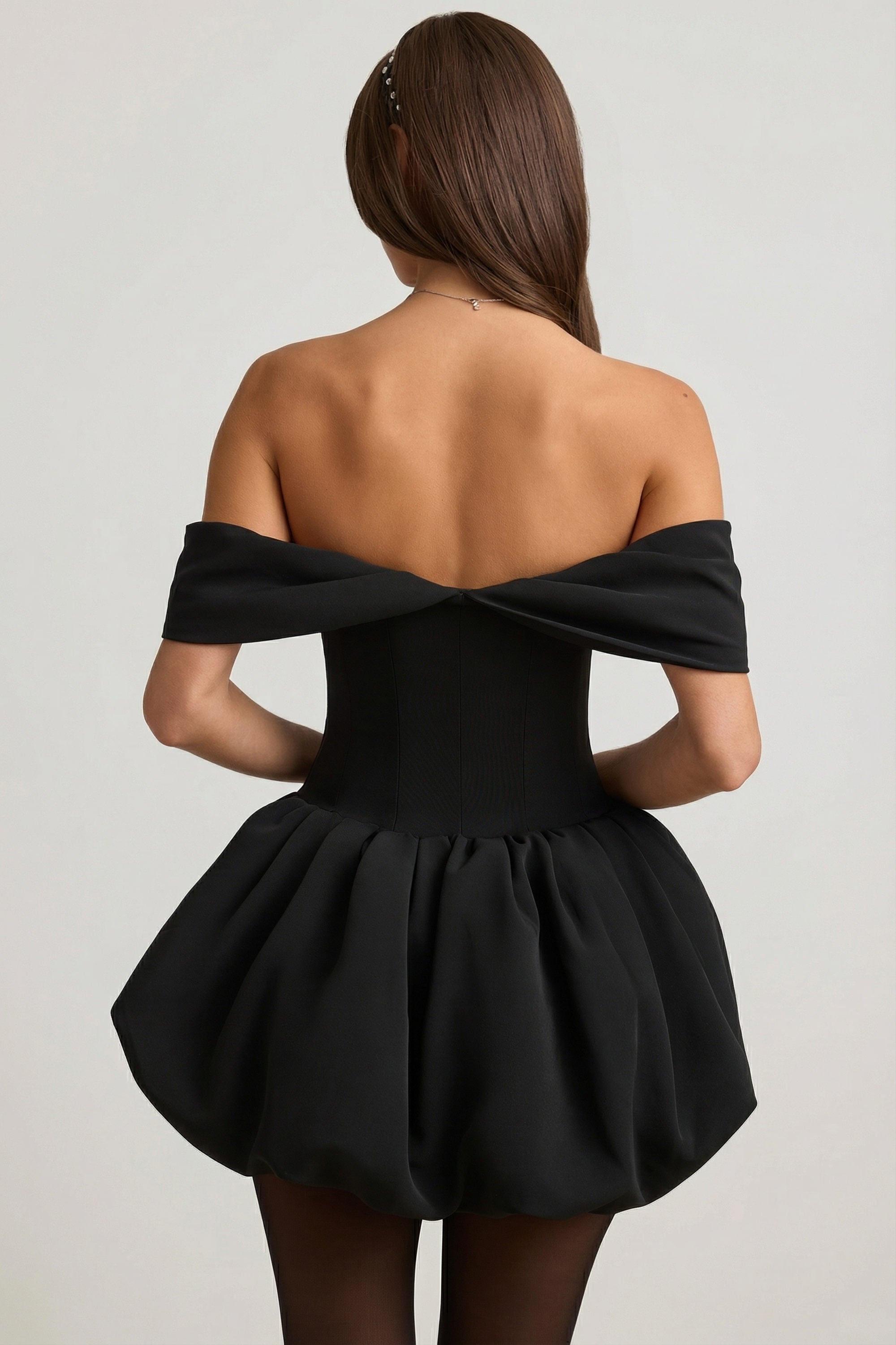 Off-Shoulder Layered Bubble Hem Corset Mini Dress in Black - 0 / Long | Oh Polly Off-Shoulder Layered Bubble Hem Corset Mini Dress in Black - 0 / Long | Oh Polly