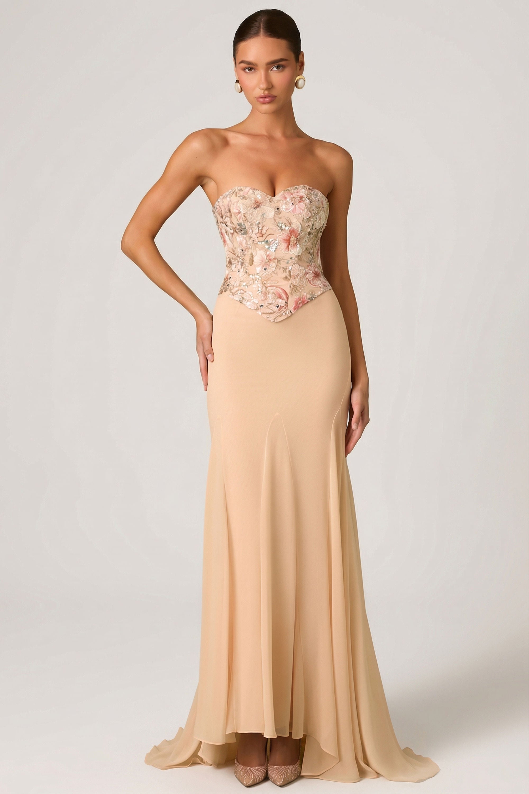 corset beige dress Dark Vanilla Corset Gown– Teuta Matoshi main image 1
