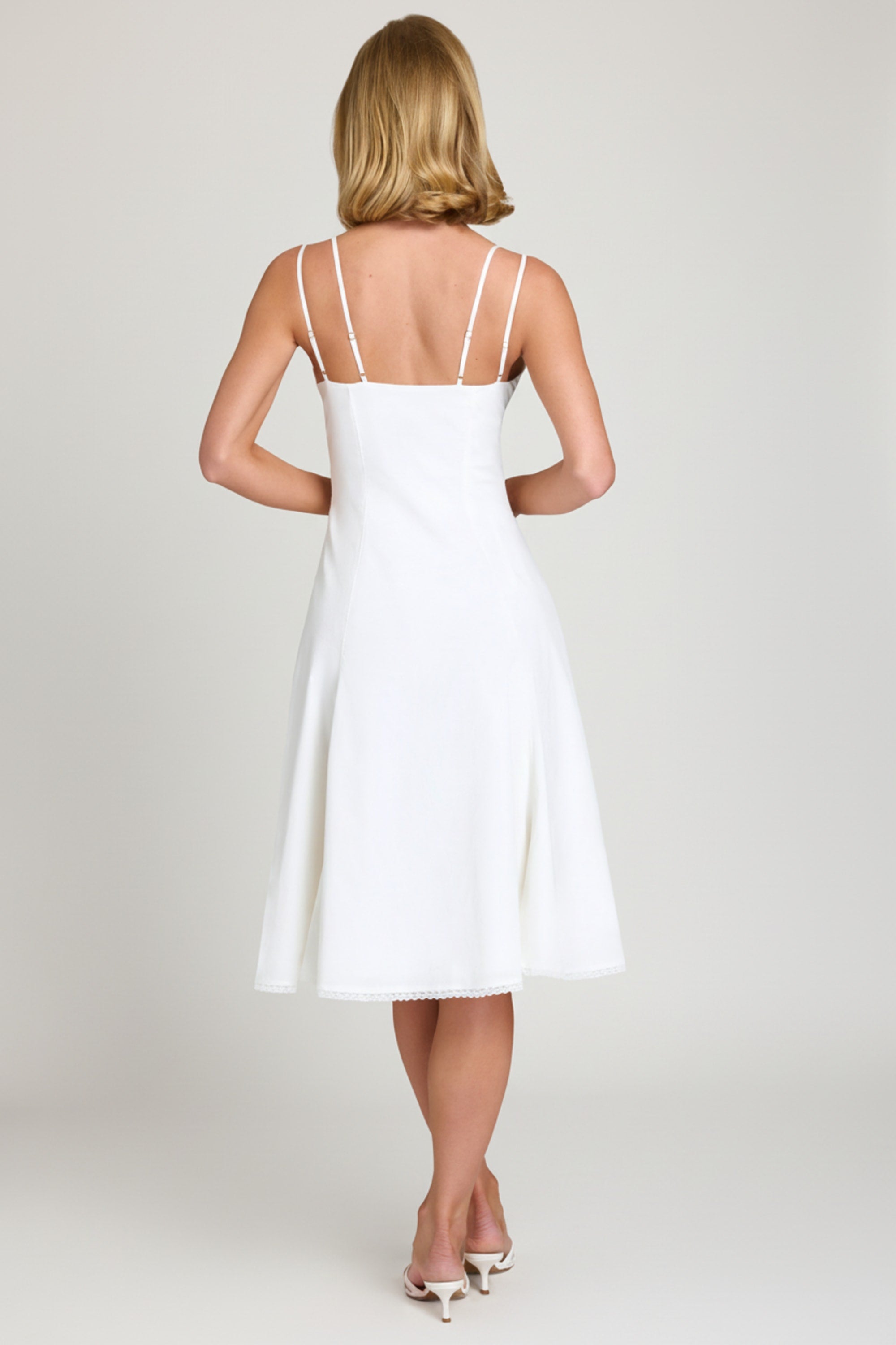 Bow-Detail A-Line Midi Dress in White - 8 | Oh Polly Bow-Detail A-Line Midi Dress in White - 8 | Oh Polly
