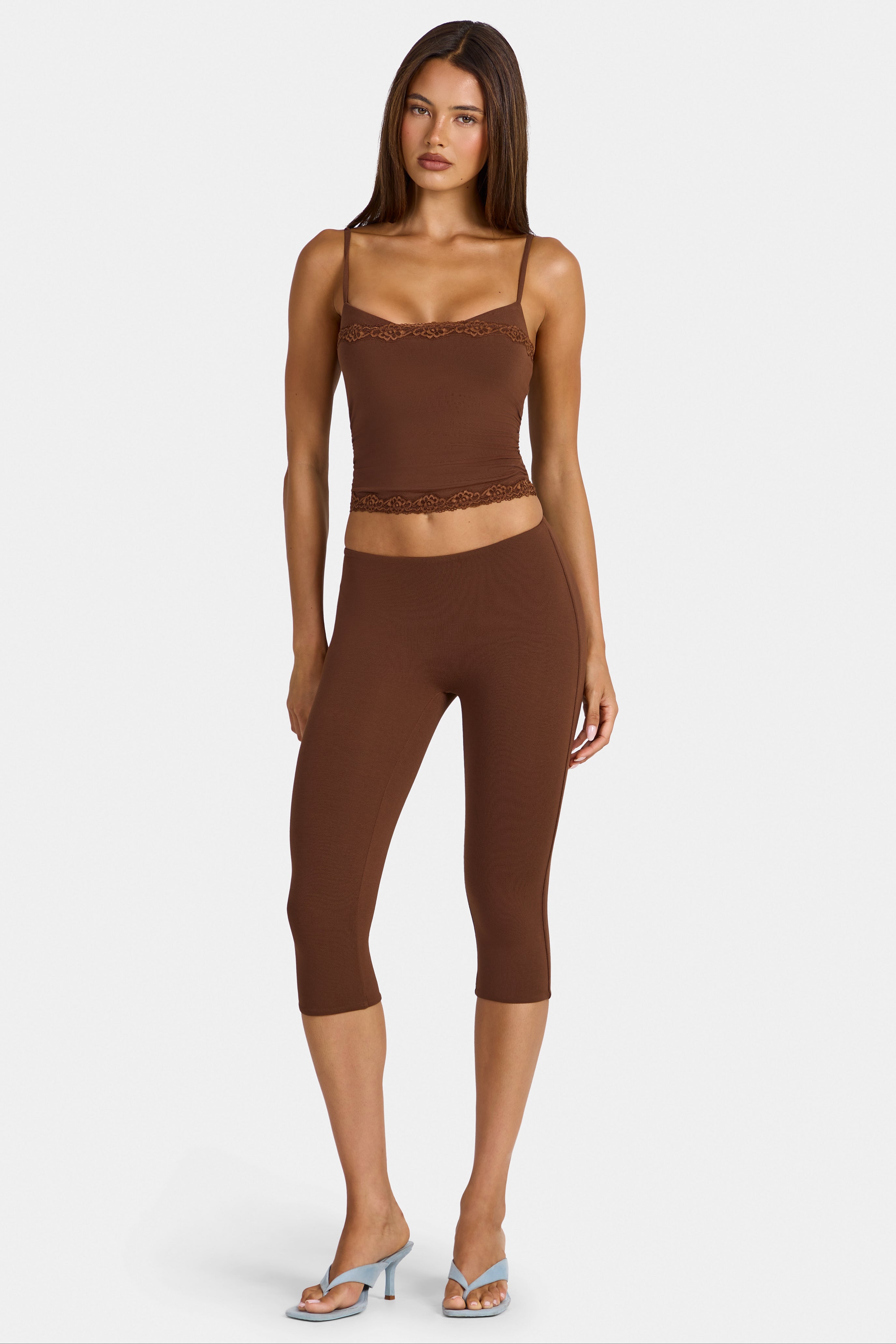 Marlie Modal Capri Leggings in Cocoa Brown | Oh Polly – Oh Polly US