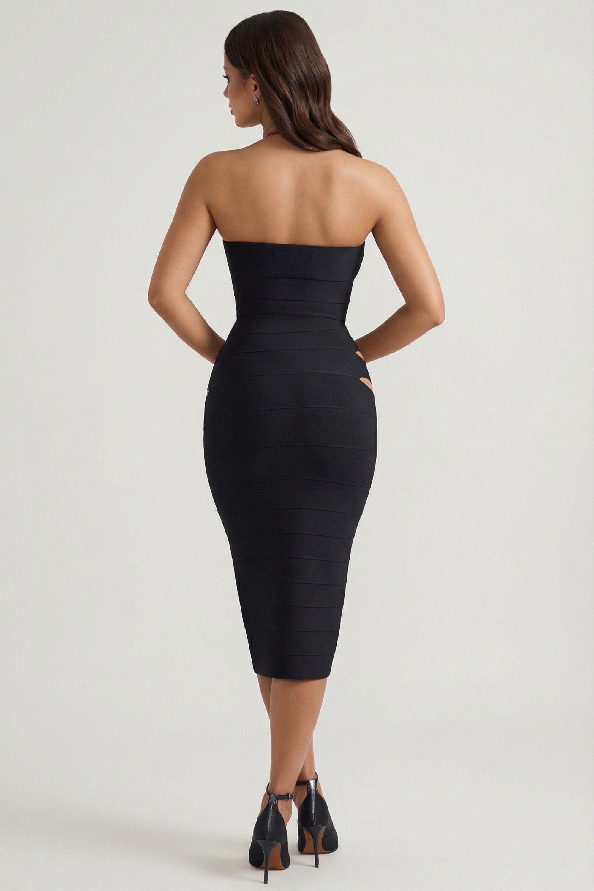 Cut-Out Halterneck Bodycon Midaxi Dress in Black - 8 | Oh Polly Cut-Out Halterneck Bodycon Midaxi Dress in Black - 8 | Oh Polly