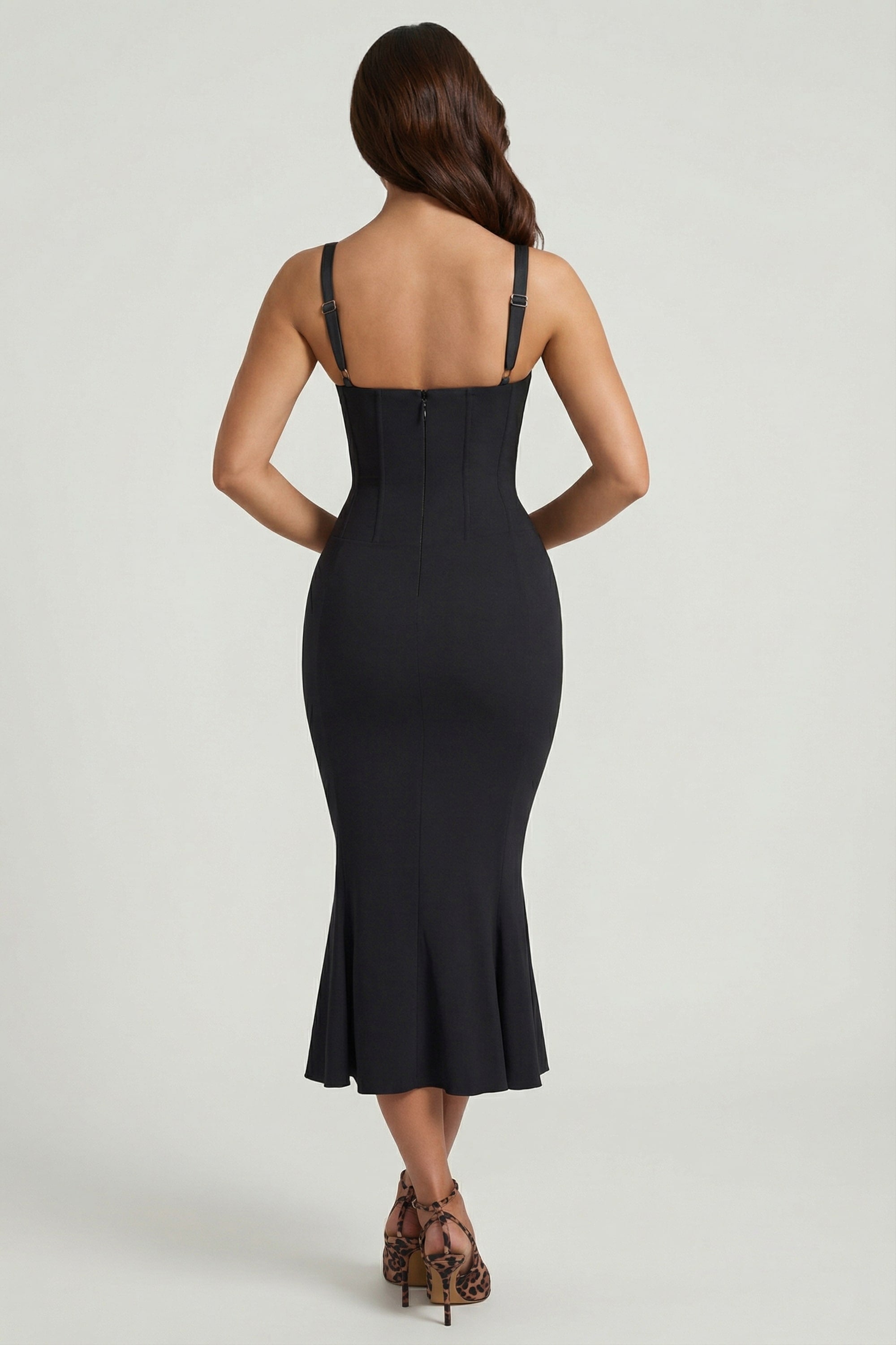 Valentina Layered Bra-Detail Fishtail Midaxi Dress in Black | Oh Polly Valentina Layered Bra-Detail Fishtail Midaxi Dress in Black | Oh Polly