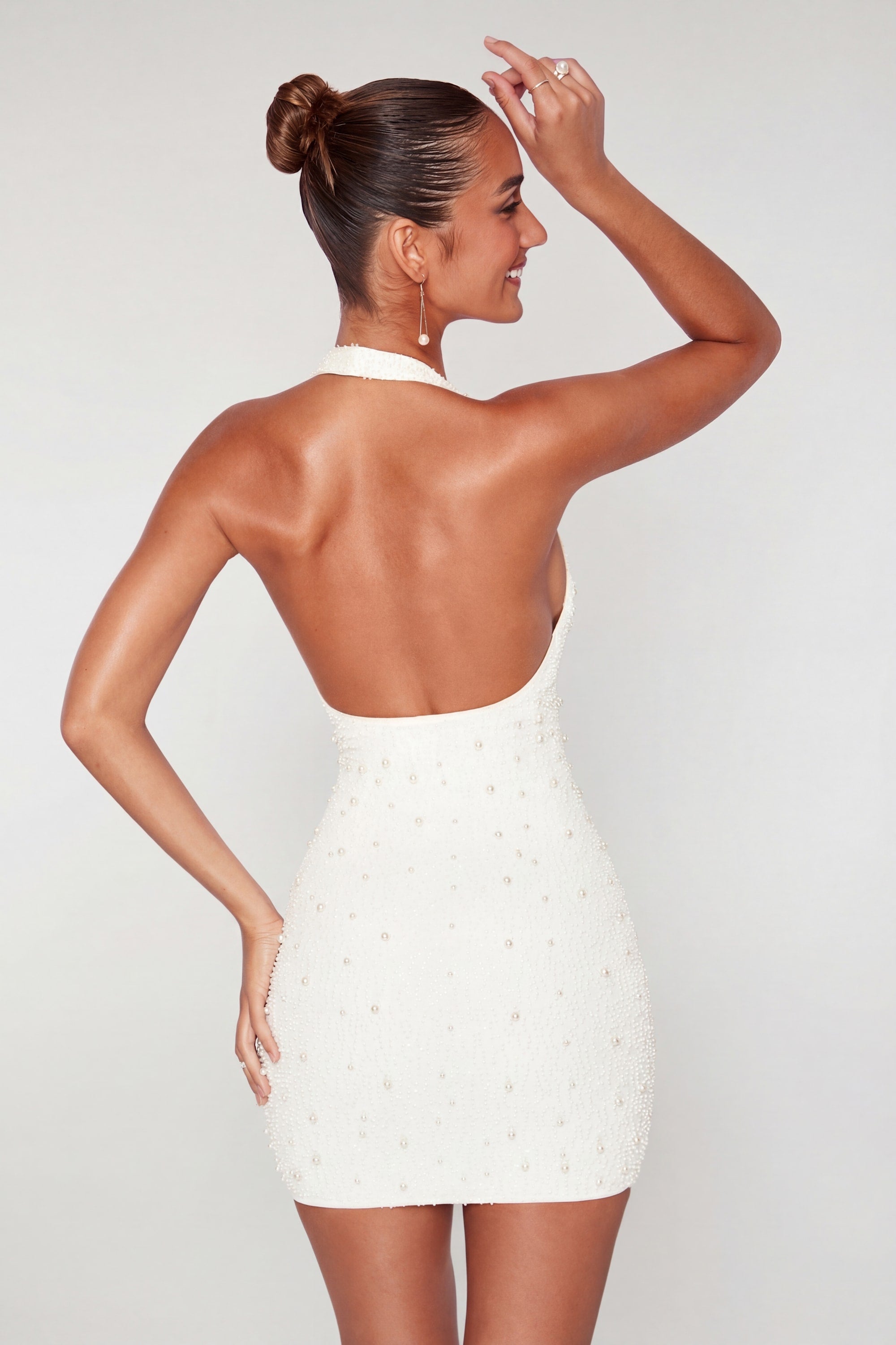 Versailles Deep Plunge Embellished Mini Dress in White | Oh Polly Versailles Deep Plunge Embellished Mini Dress in White | Oh Polly