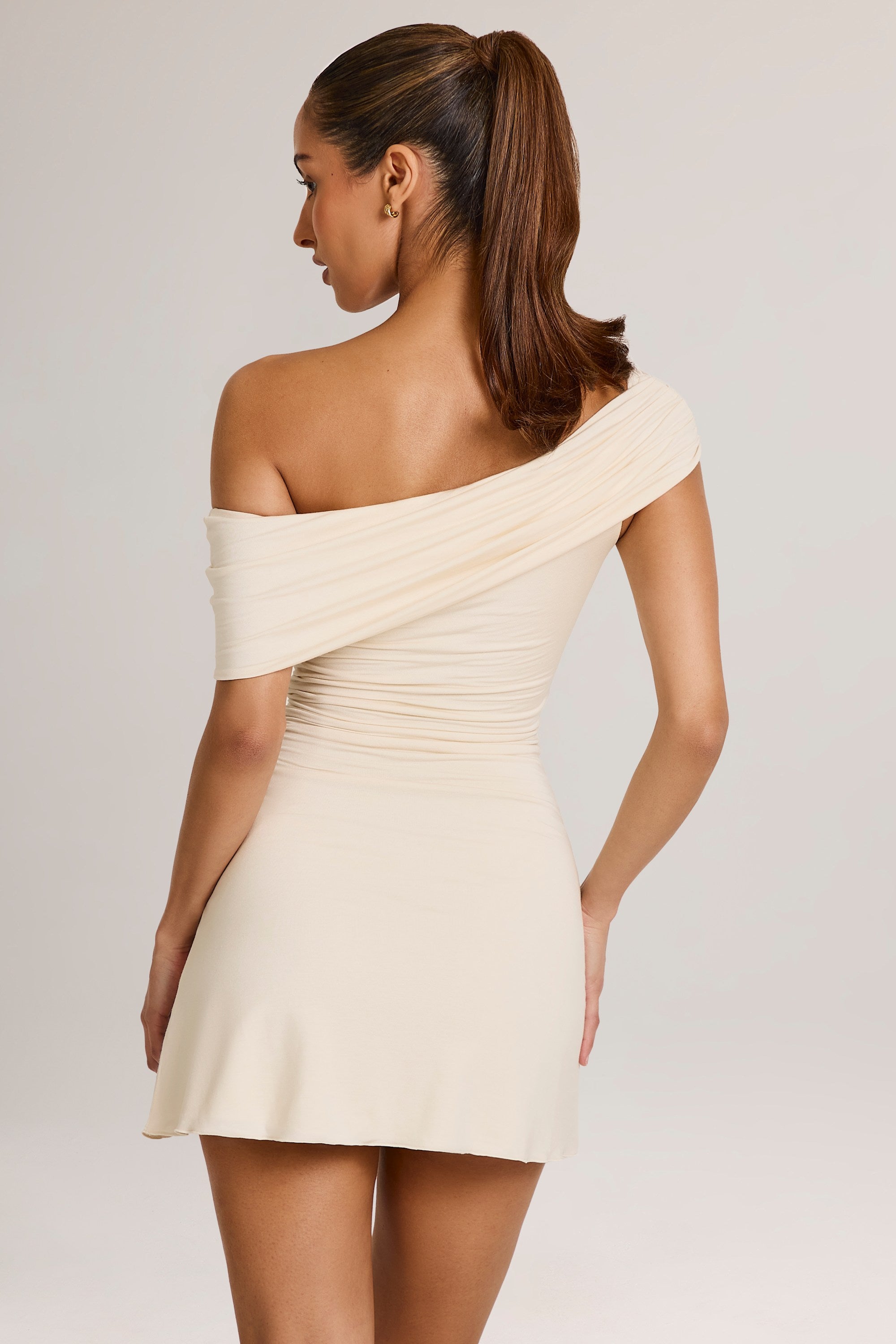 Suhana Modal Asymmetric A-Line Mini Dress in Ivory | Oh Polly Suhana Modal Asymmetric A-Line Mini Dress in Ivory | Oh Polly